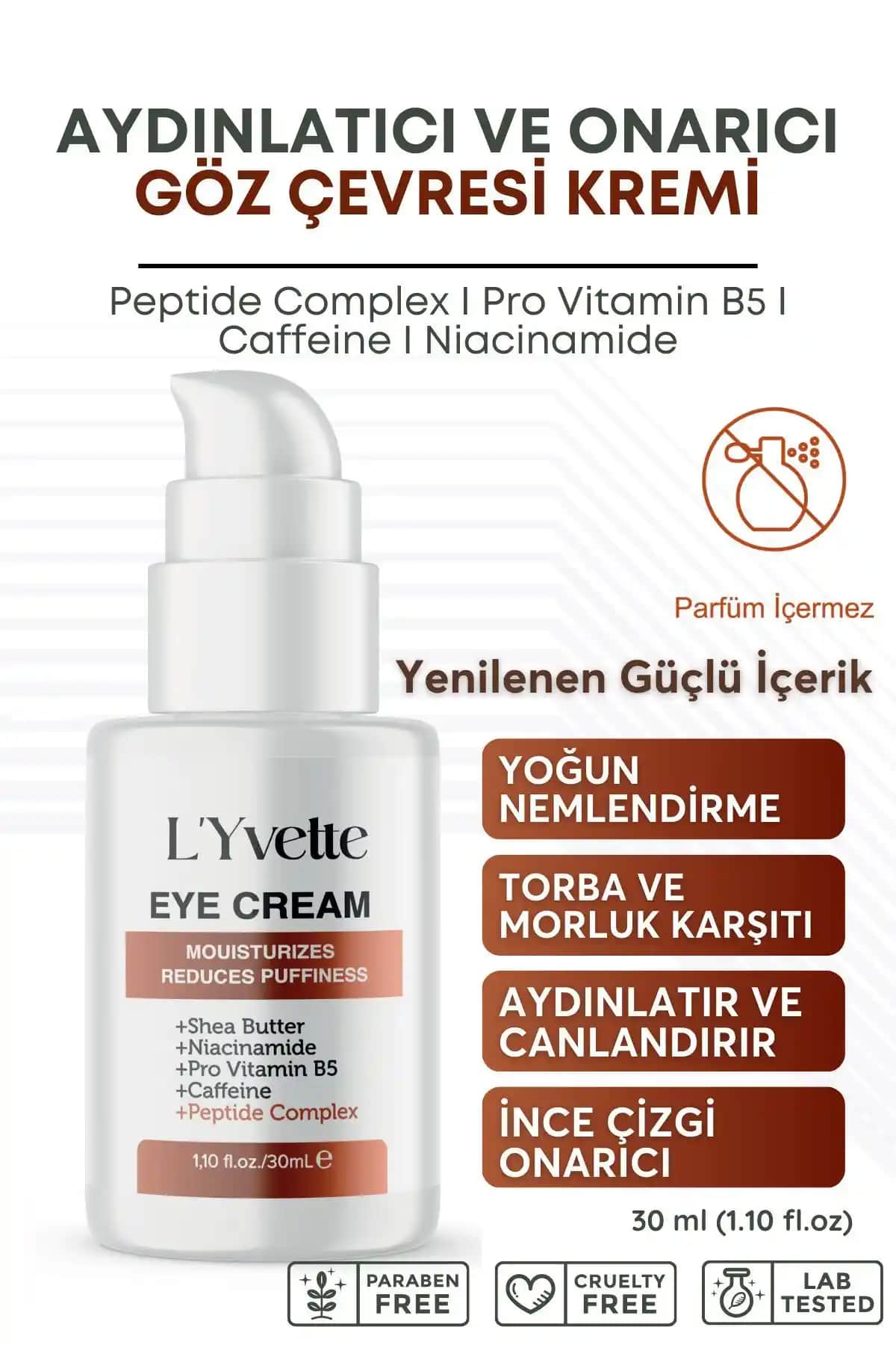 L'Yvette Peptid Complex Göz Altı Torbası: Yaşlanma ve Morluklara Karşı Güçlü Göz Bakım Ürünü