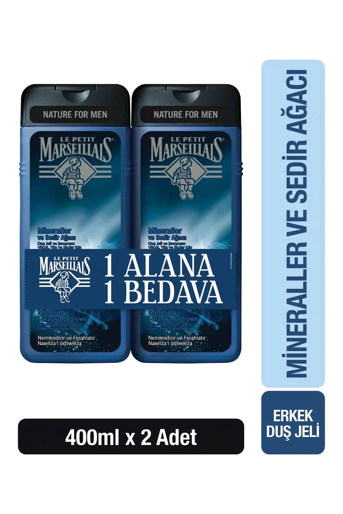 Le Petit Marseillais Erkekler İçin Mineraller ve Sedir Ağacı Duş Jeli Özellikleri