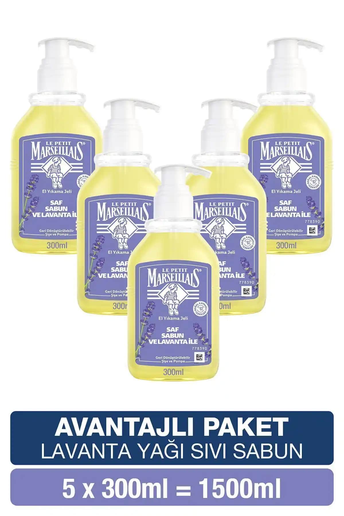 Le Petit Marseillais Lavanta Yağlı Doğal Sıvı Sabun 300 ml Setleri, Güçlü Temizlik ve Ferahlatıcı Koku