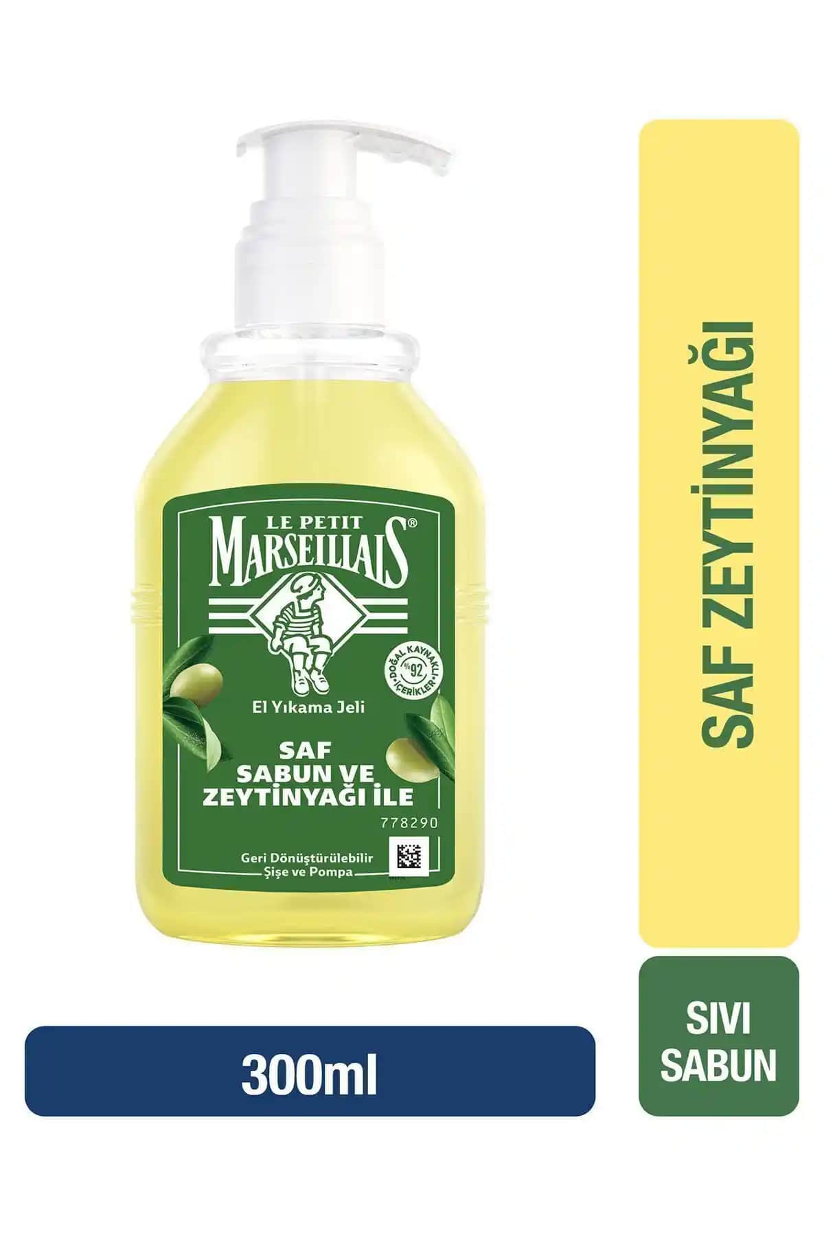 Le Petit Marseillais Saf Zeytinyağlı Sıvı Sabun Doğal İçerik ve Hijyen Sunan Temizlik Ürünü