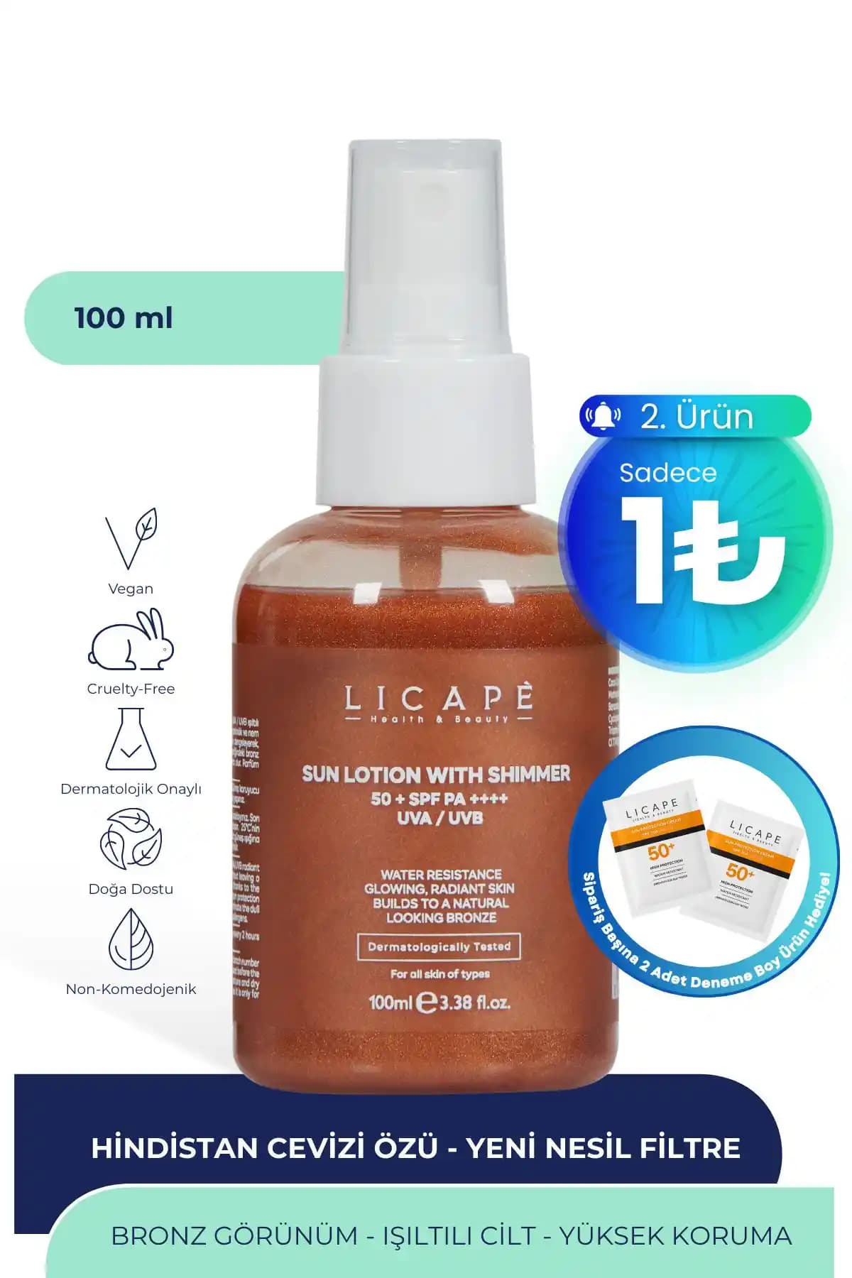 Licape Yüksek Koruma Güneş Kremi: SPF 50+ ile Güçlü ve Parlak Cilt Koruması