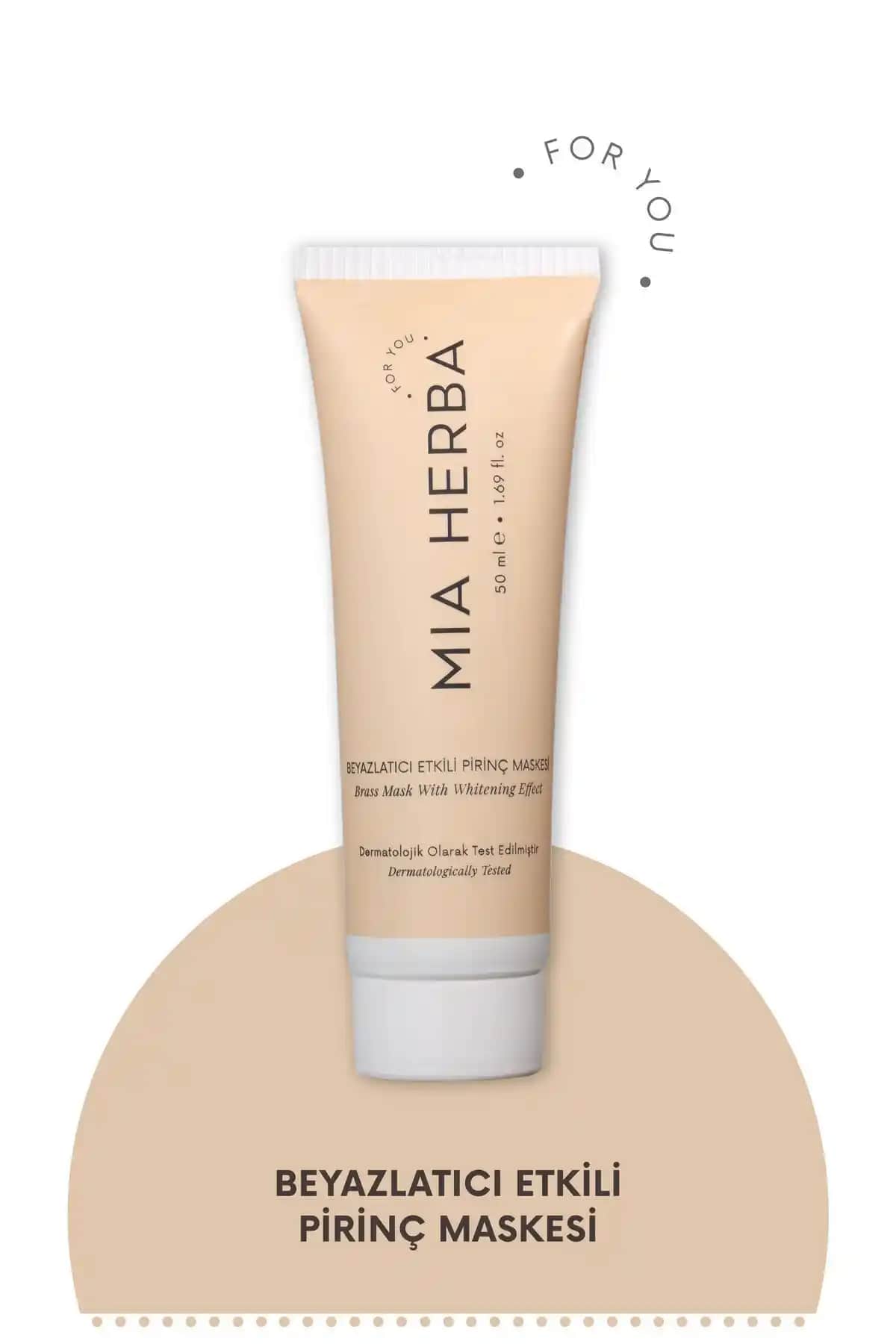 Mia Herba Beyazlatıcı Pirinç Maskesi 50ml Doğal Cilt Aydınlatma ve Parlaklık Sağlar