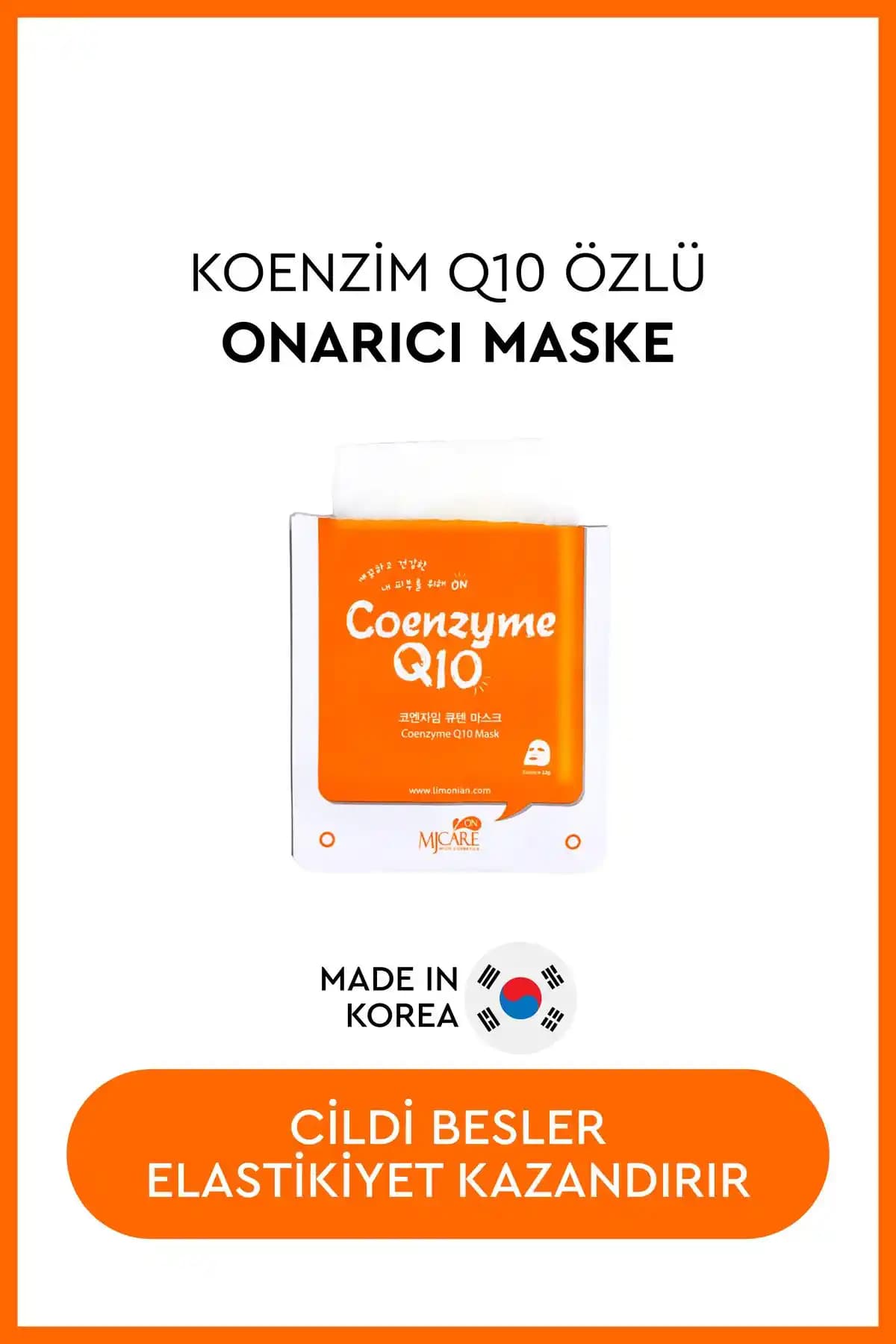 MJCARE Koenzim Q10 İçeren Yüz Maskesi ile Cilt Yenileme ve Yaşlanma Karşıtı Bakım