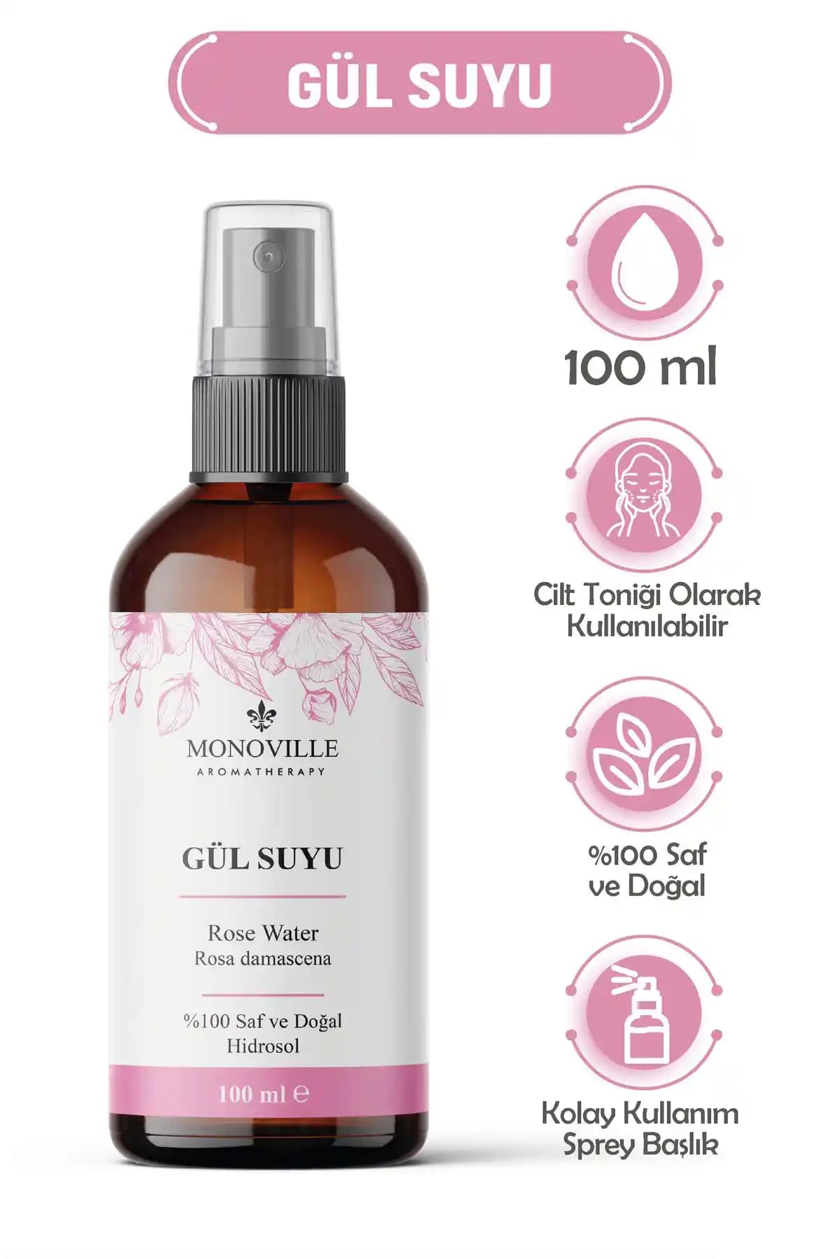 Monoville Gül Suyu Tonik: Doğal ve Ferahlatıcı Cilt Bakım Ürünü Özellikleri