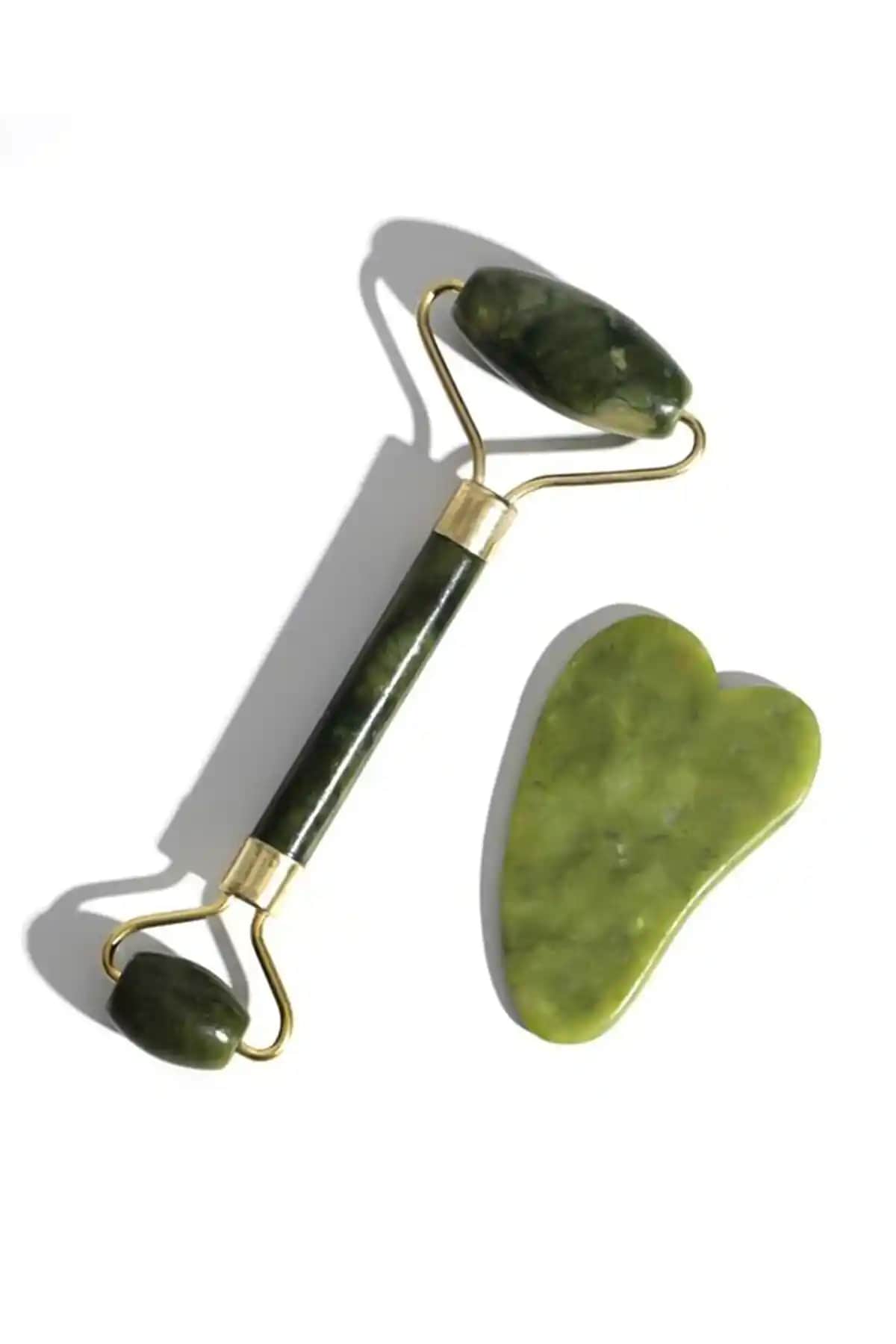 Mujgan 2'li Yeşim Taşı ve Gua Sha Masaj Taşı Seti ile Cilt Sağlığınızı Destekleyin