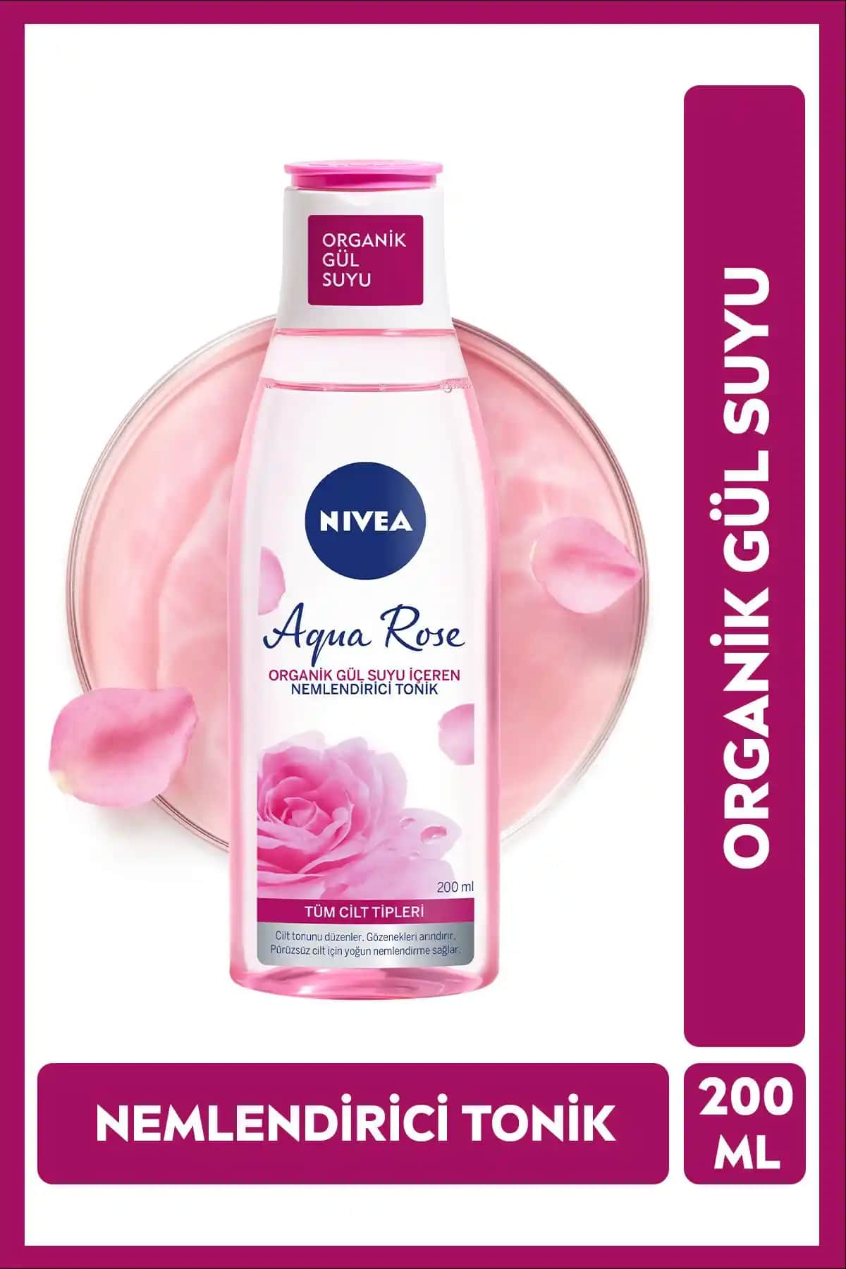 NIVEA Aqua Rose Organik Gül Suyu İçeren Nemlendirici Tonik Cilt Bakımında Doğal ve Etkili Çözüm