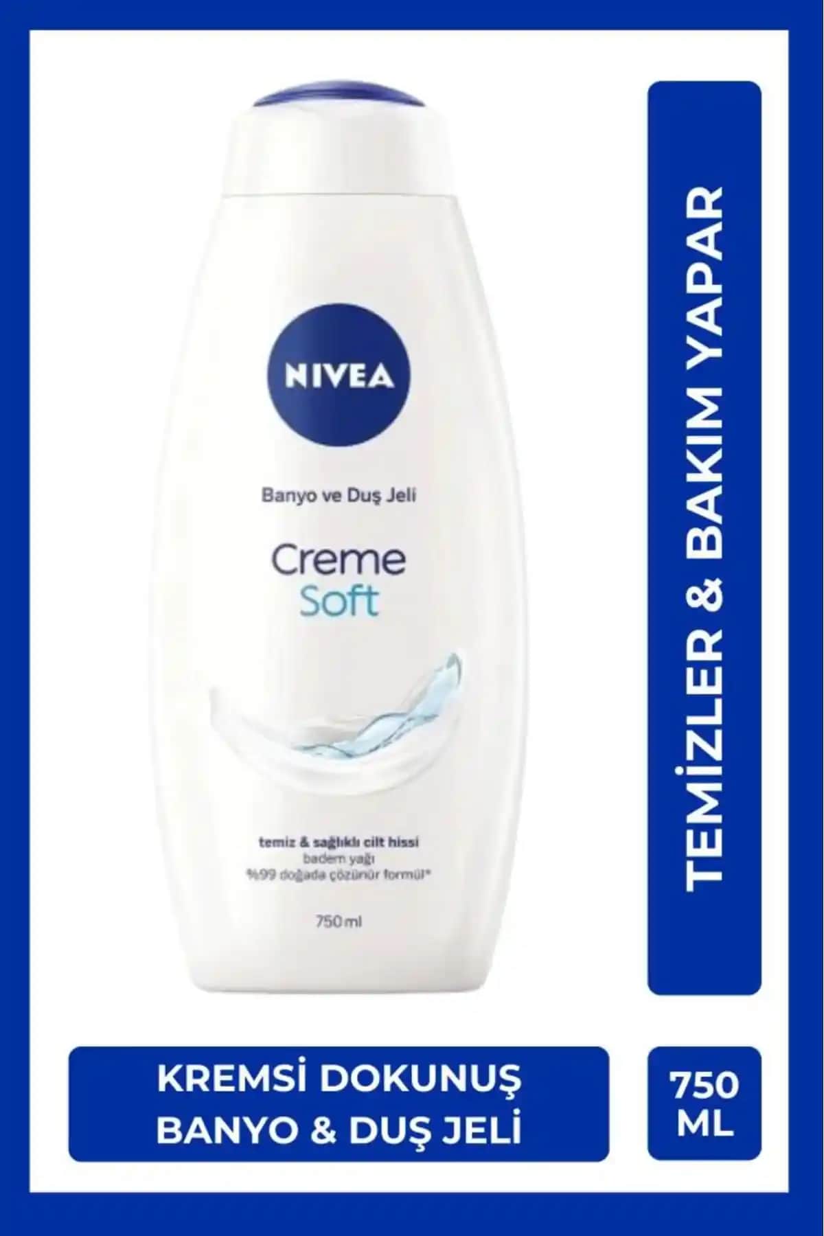 NIVEA Creme Soft Duş Jeli 750 ml ile Hassas ve Nemli Ciltler İçin Temizlik ve Bakım