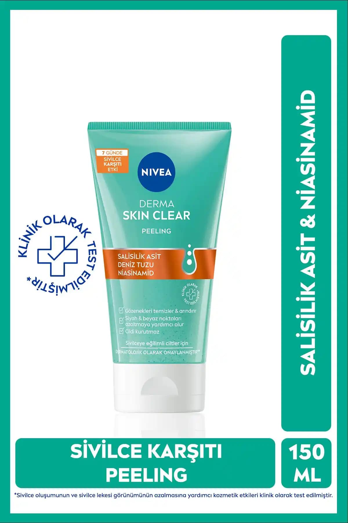 NIVEA Derma Skin Clear Sivilce Karşıtı Yüz Temizleyici ve Peeling Ürünü Özellikleri