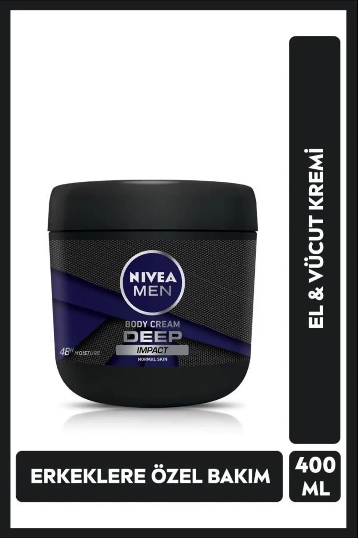 NIVEA Men Deep Impact Erkek El ve Vücut Kremi Güçlü Nemlendirme ve Ferahlatıcı Etki