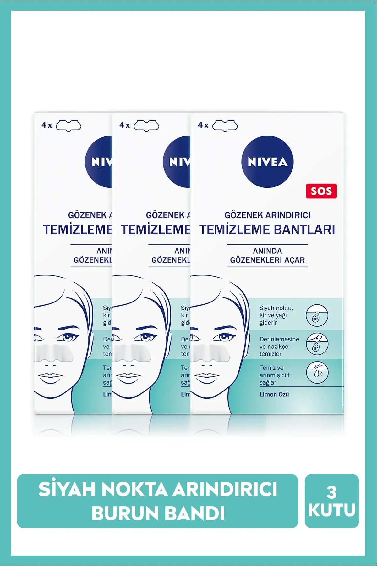 NIVEA Siyah Nokta Temizleyici Burun T-Bantı ile Gözenekleri Derinlemesine Temizle