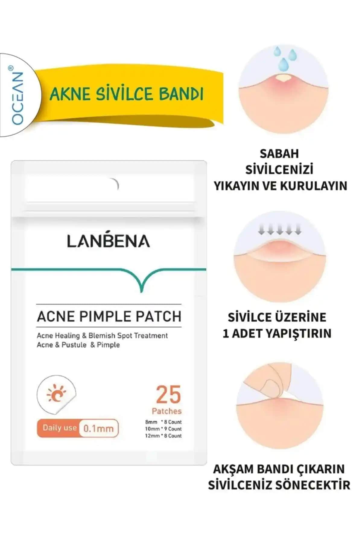 Ocean Lanbena Akne Sivilce Bandı Gündüz Kullanımıyla Hızlı ve Güvenilir Cilt Temizliği