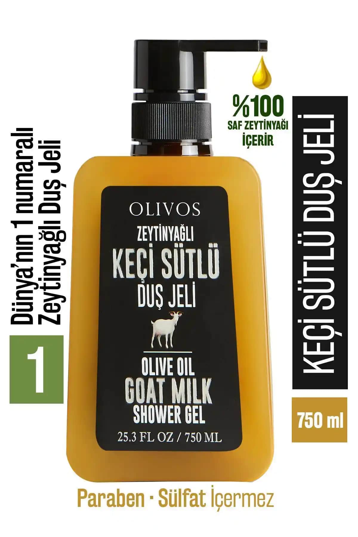 Olivos %100 Doğal Keçi Sütü ve Zeytinyağlı Banyo ve Duş Jeli, Cilt Sağlığı İçin Doğal Çözüm