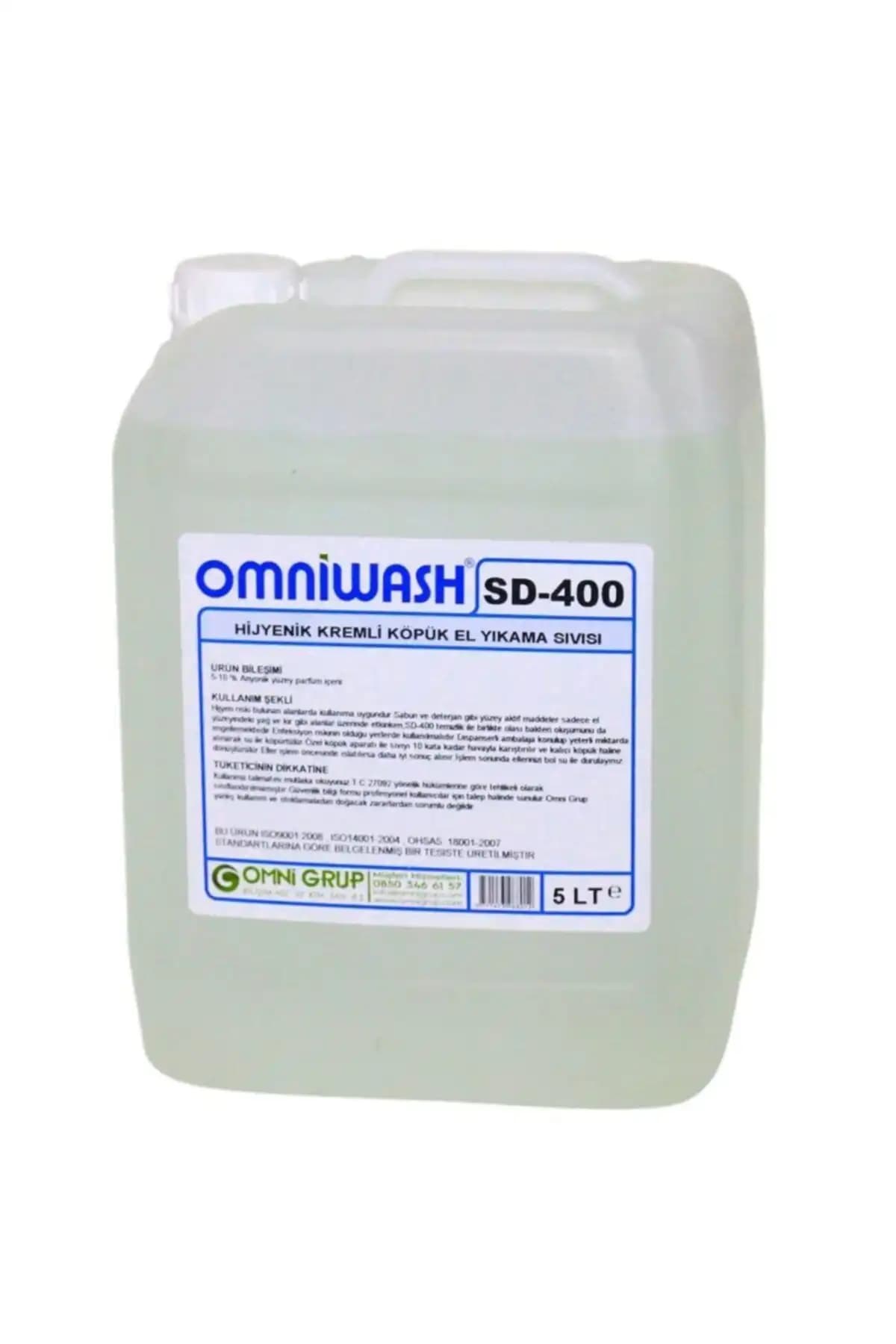 Omniwash SD-400 5 Litre Hijyenik Köpük Sıvı El Sabunu Temizlik ve Güvenlik Çözümü