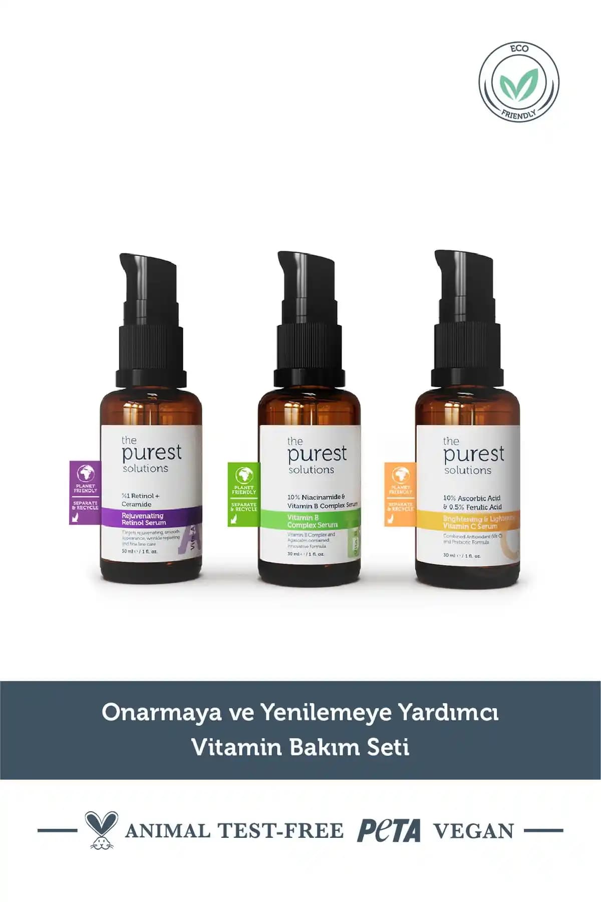 Onarmaya ve Yenilemeye Yardımcı Vitamin Bakım Seti Türkiye Menşei, Vegan, Çok Yönlü Cilt Bakımı