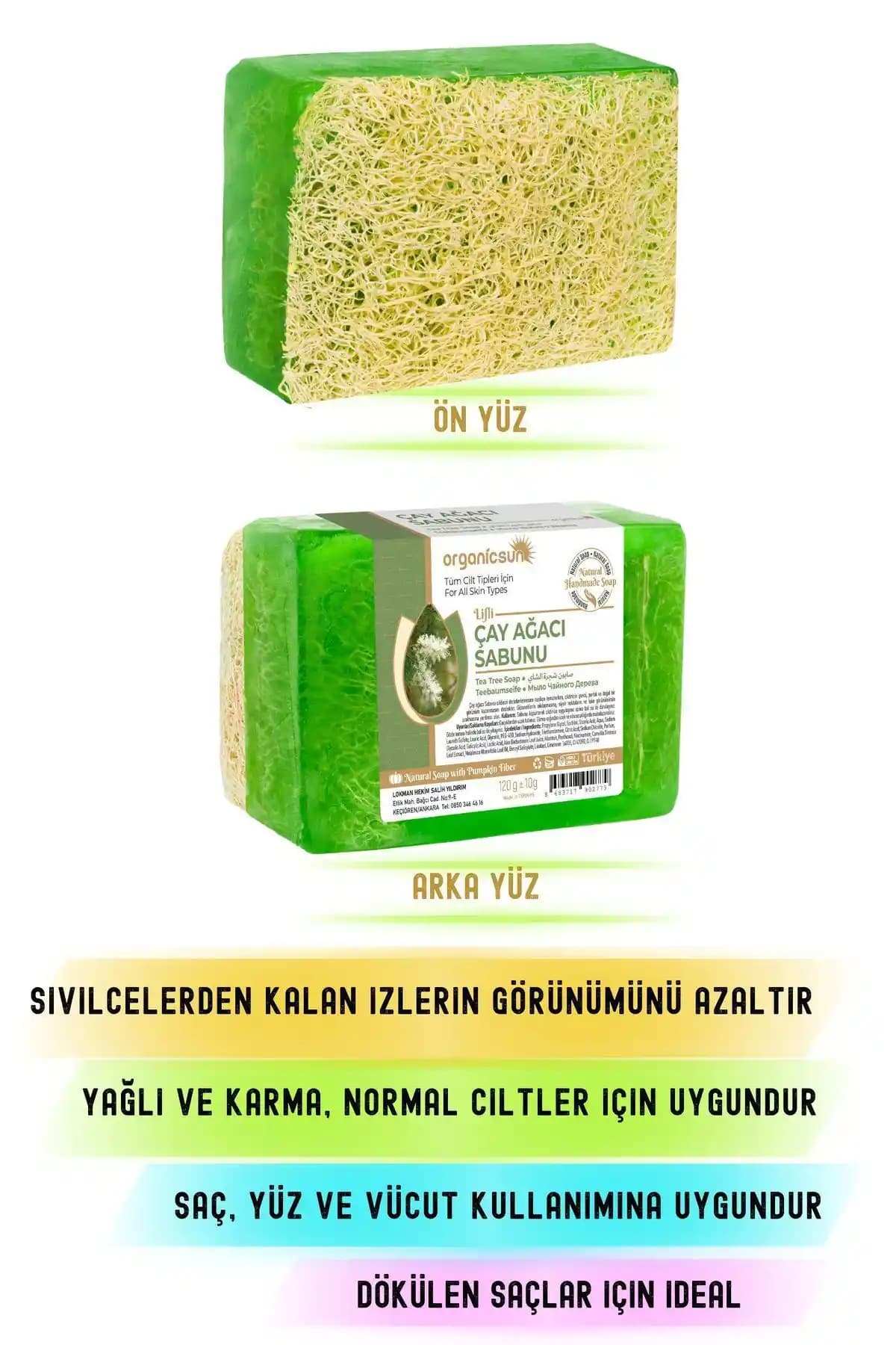 Organicsun Doğal Kabak Lifli Çay Ağacı Sabunu ile Sağlıklı ve Temiz Cilt Bakımı