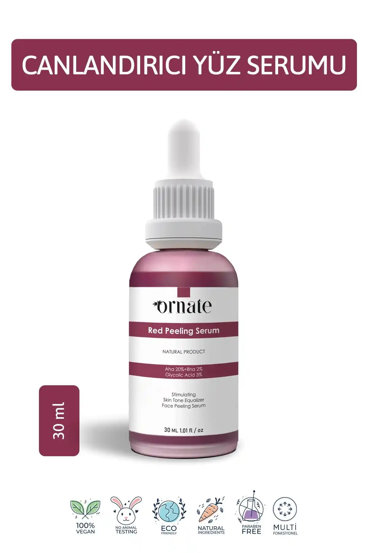 ORNATE Canlandırıcı Leke Karşıtı Yüz Peeling Serumuyla Daha Parlak ve Sağlıklı Cilt