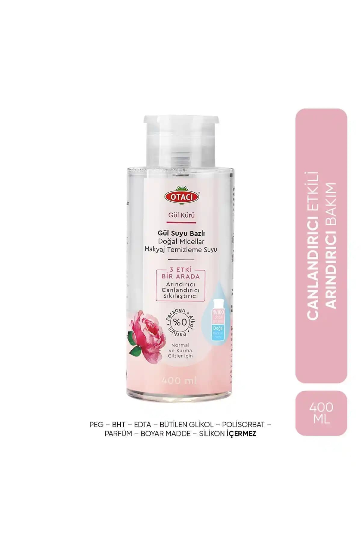 Otacı Gül Kürü Gül Suyu Bazlı Micellar Makyaj Temizleme Suyu 445 ml