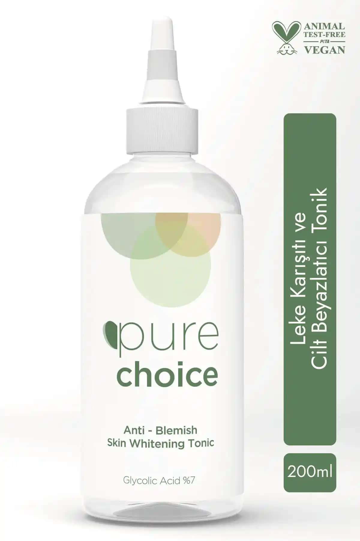Pure Choice Leke Karşıtı Cilt Beyazlatıcı Tonik Türkiye Üretimi Doğa Dostu Formül
