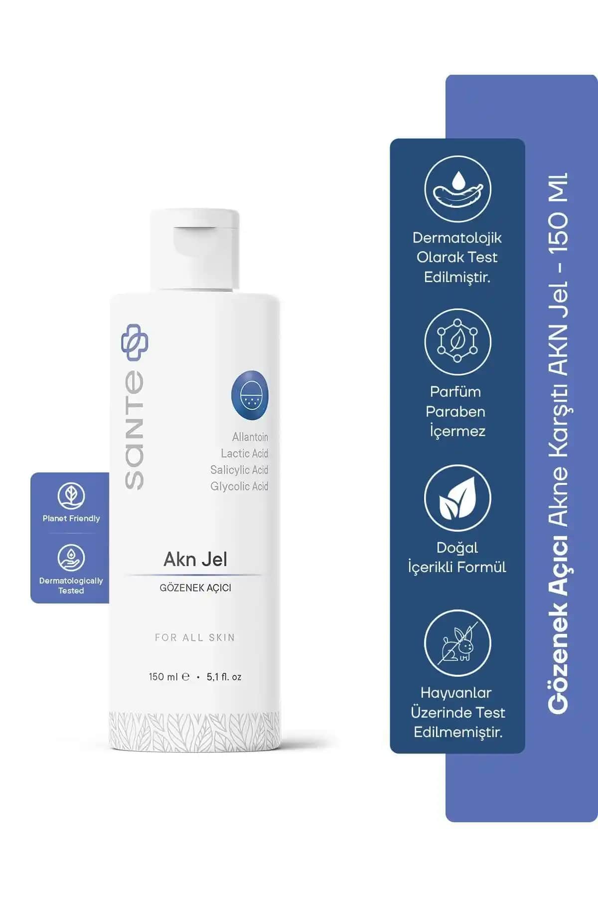SantePlus Sante Akne ve Yağlı Ciltler İçin Yüz Temizleme Jeli 150 ml