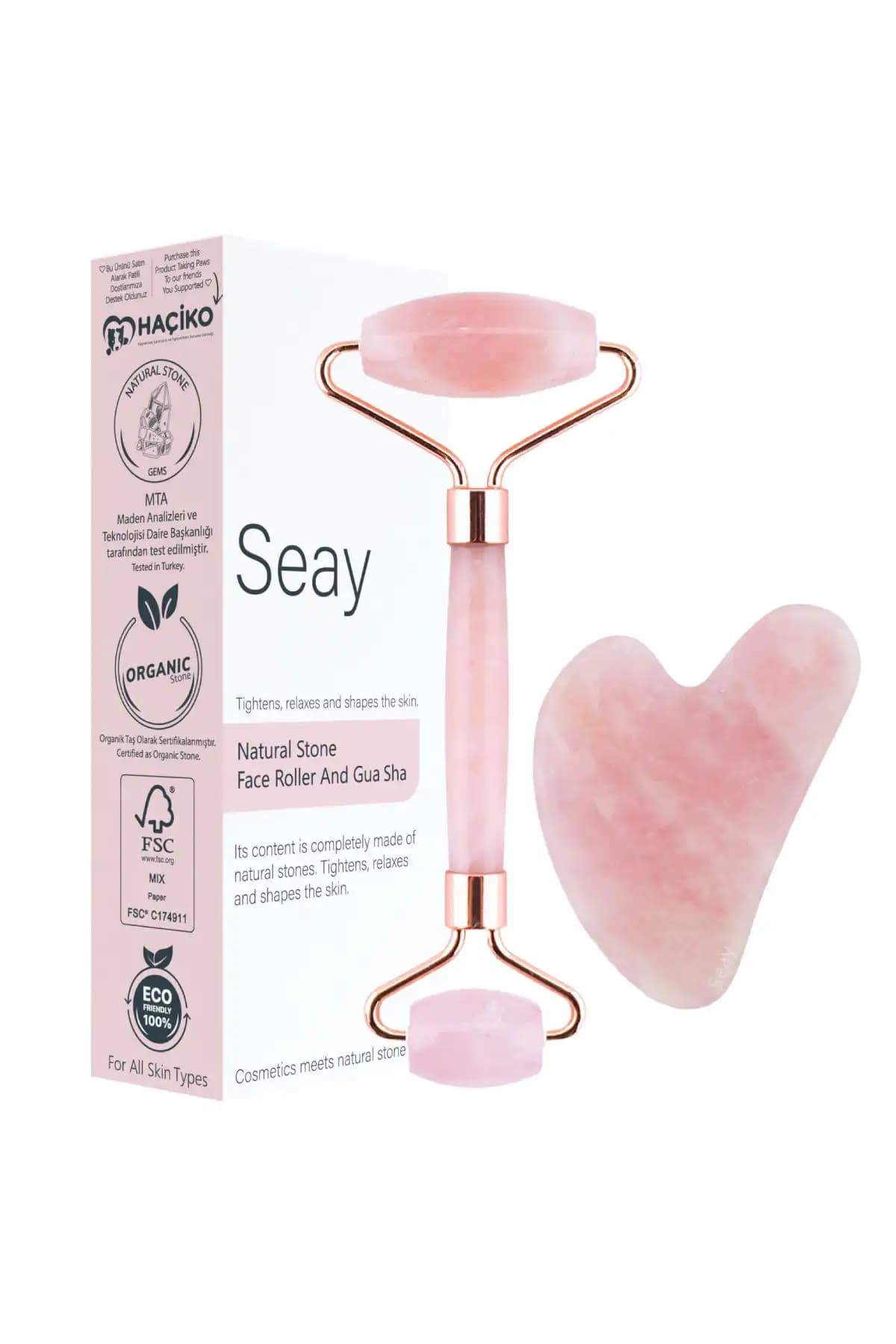Seay Pembe Kuvars Yüz Masaj Aleti Seti Doğal Güzellik ve Rahatlık Sunar
