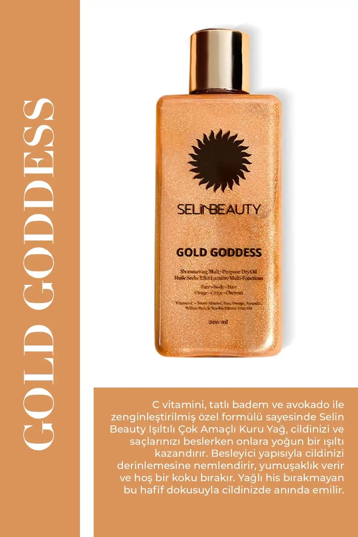 Selin Beauty Gold Goddess: Çok Amaçlı Doğal Cilt, Vücut ve Saç Yağı Tanıtımı