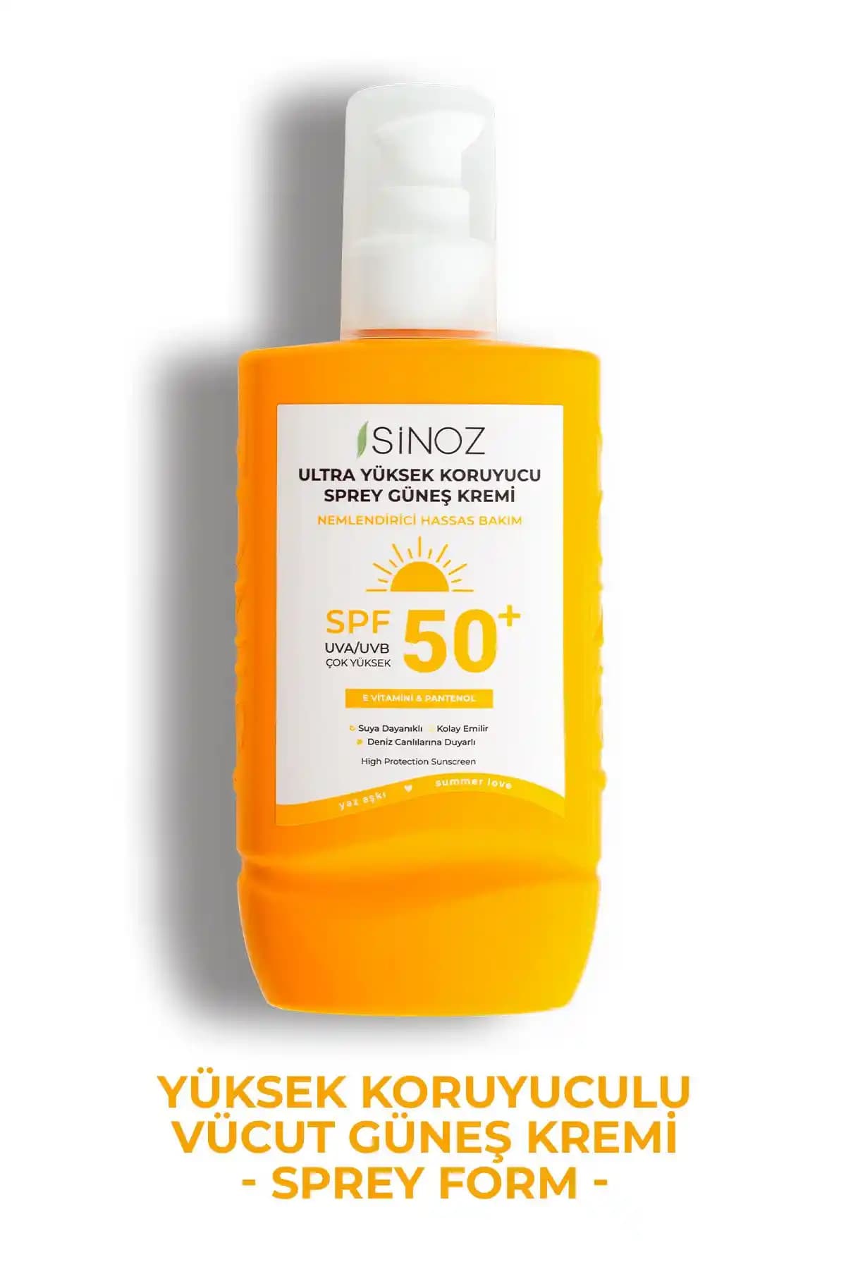 Sinoz SPF 50 Ultra Yüksek Koruyucu Vücut Güneş Spreyi ile Güvenli Güneşlenme Deneyimi
