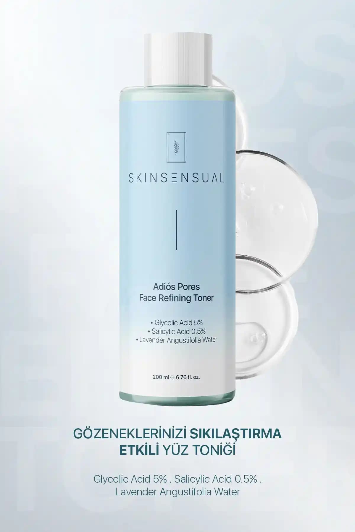 Skin Sensual Adiôs Pores Face Refining Toner ile Gözenekleri Sıkılaştırıp Parlak Bir Cilt Elde Edin