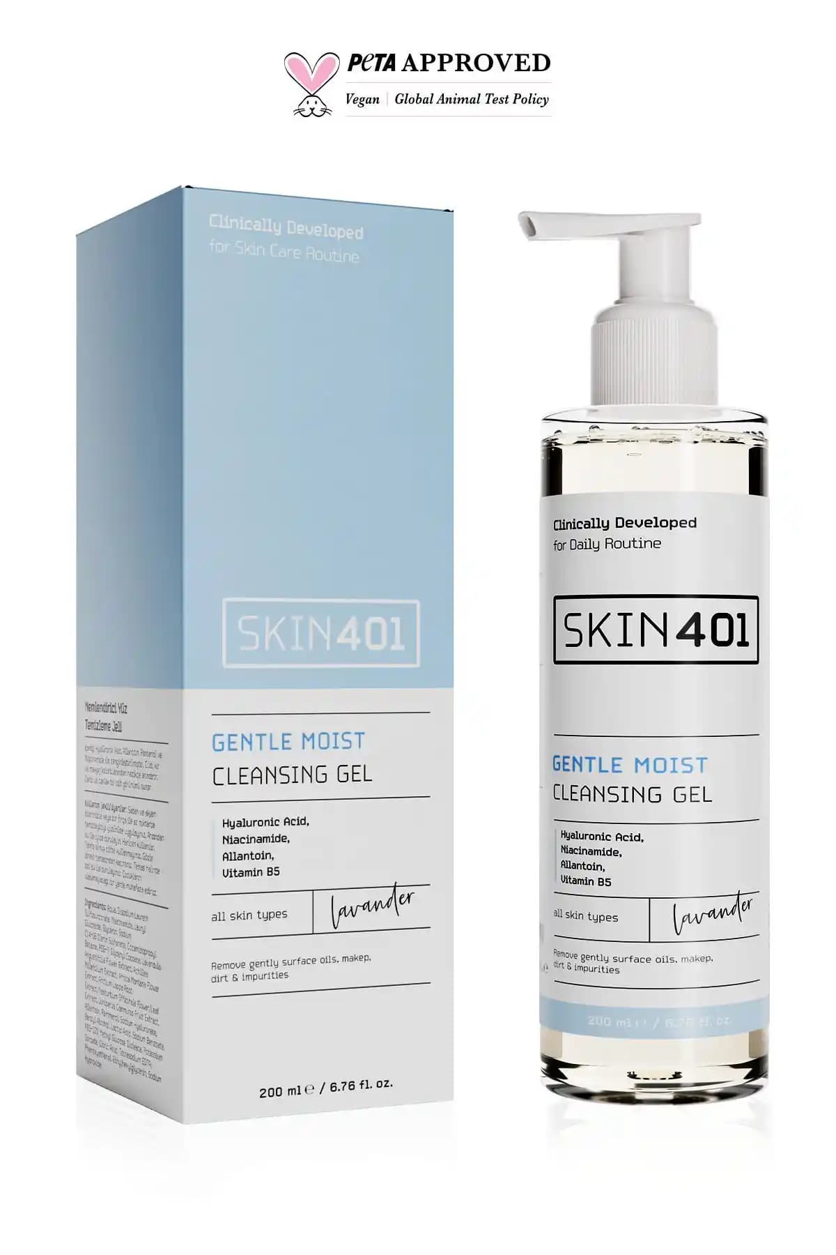 Skin401 Nemlendirici ve Parlaklık Veren Yüz Temizleme Jeli - Günlük Doğa Dostu Cilt Bakımı