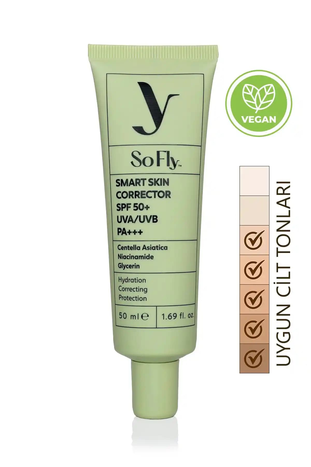 So Fly Smart Skin Corrector SPF 50+ Güneş Koruyucu ve Renk Dengeleyici Ürün Özellikleri