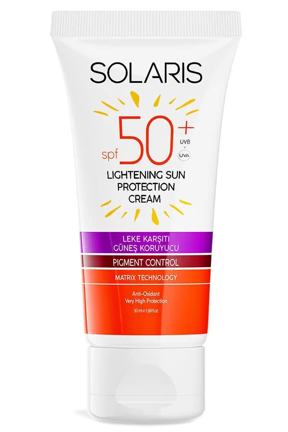 Solaris Suya Dayanıklı Leke Karşıtı Güneş Kremi SPF 50 Cilt Tiplerine Uygun Güçlü Koruma
