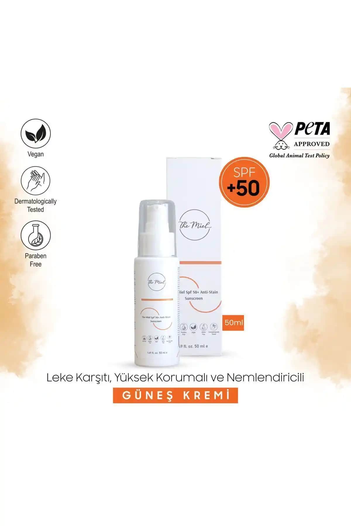 The Miel Yüksek Korumalı Leke Karşıtı Güneş Kremi SPF 50 Güçlü ve Hassas Ciltler İçin Uygun