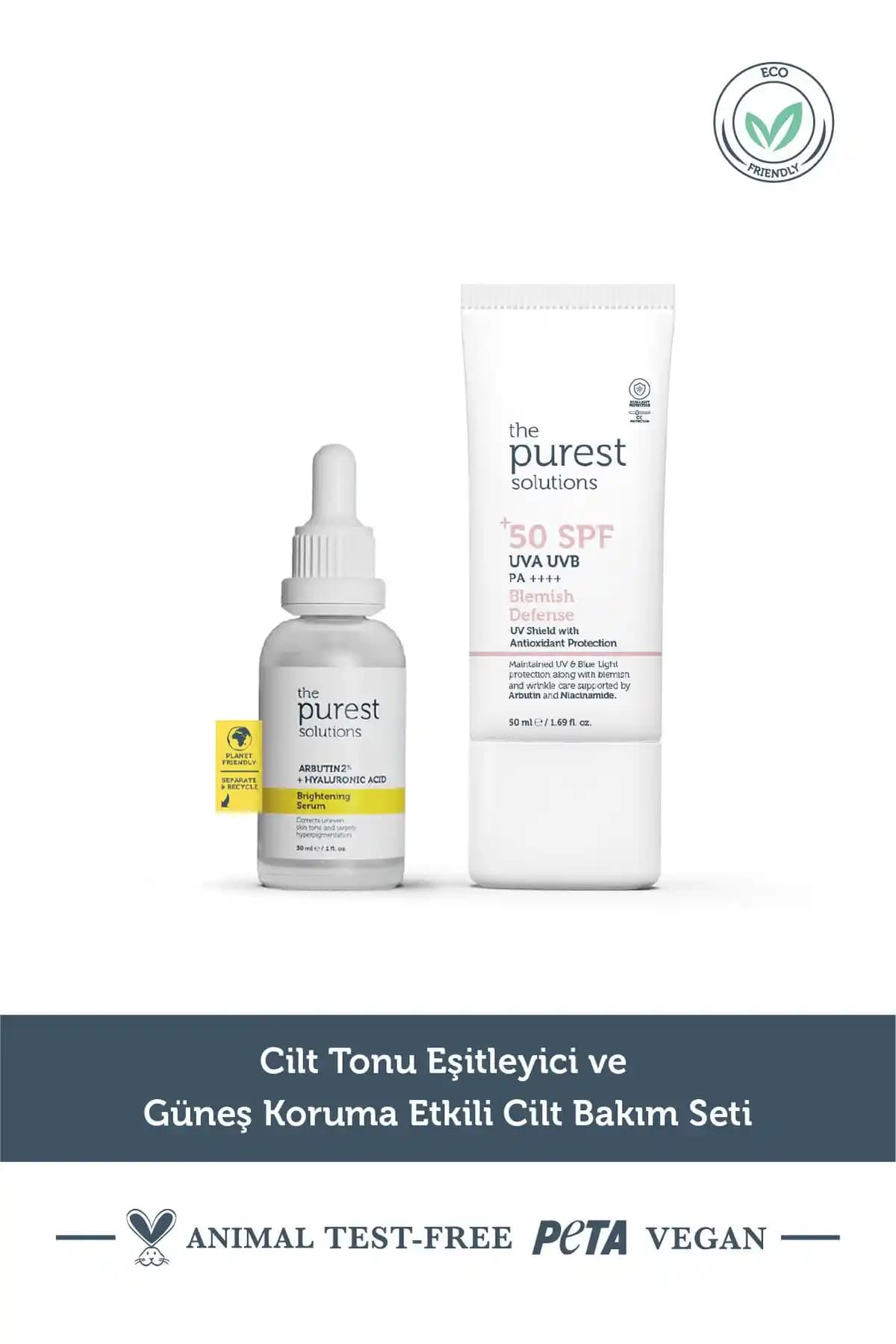 The Purest Solutions Cilt Bakım Seti Güneş Koruyucu ve Ton Eşitleyici Ürünler