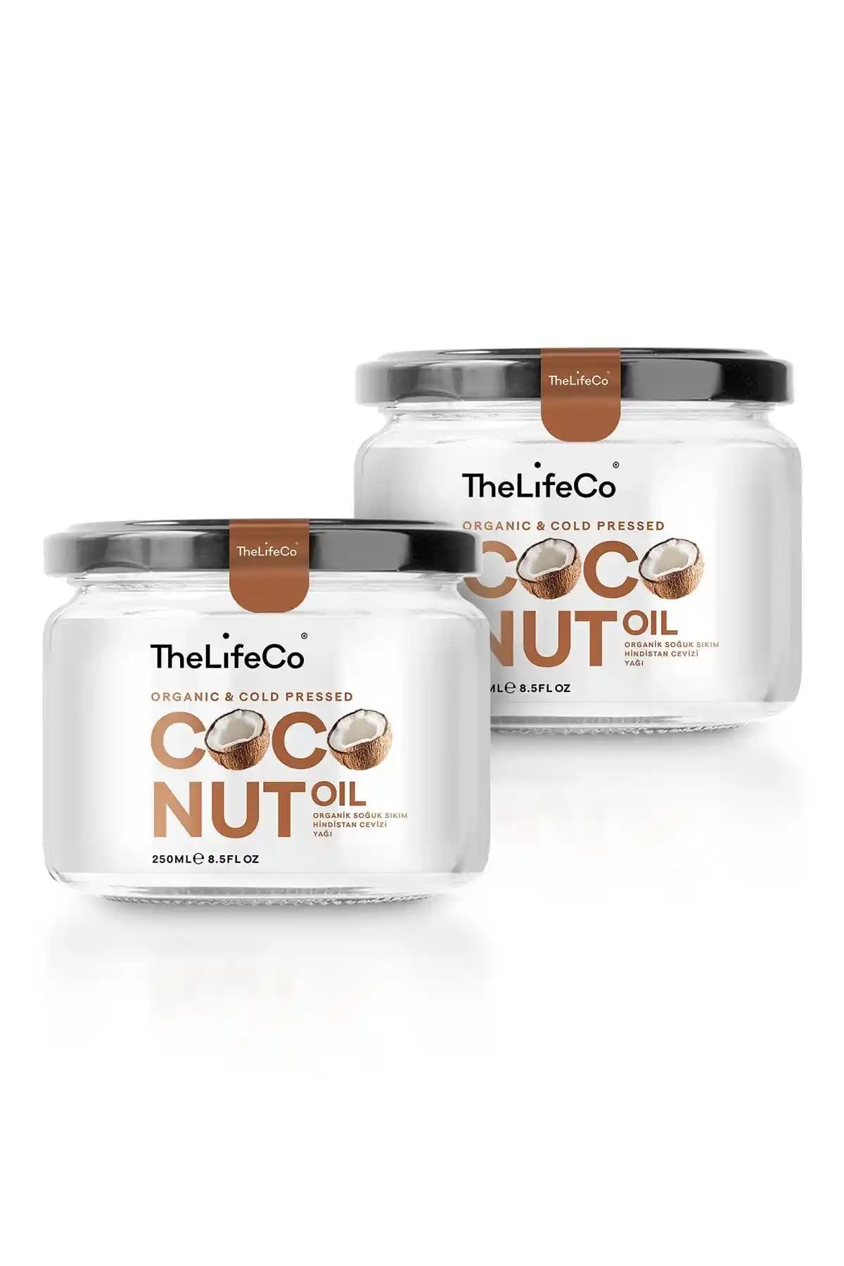 TheLifeCo Organik Soğuk Sıkım Hindistan Cevizi Yağı 250ml, Çok Yönlü Kullanım ve Doğal İçerik