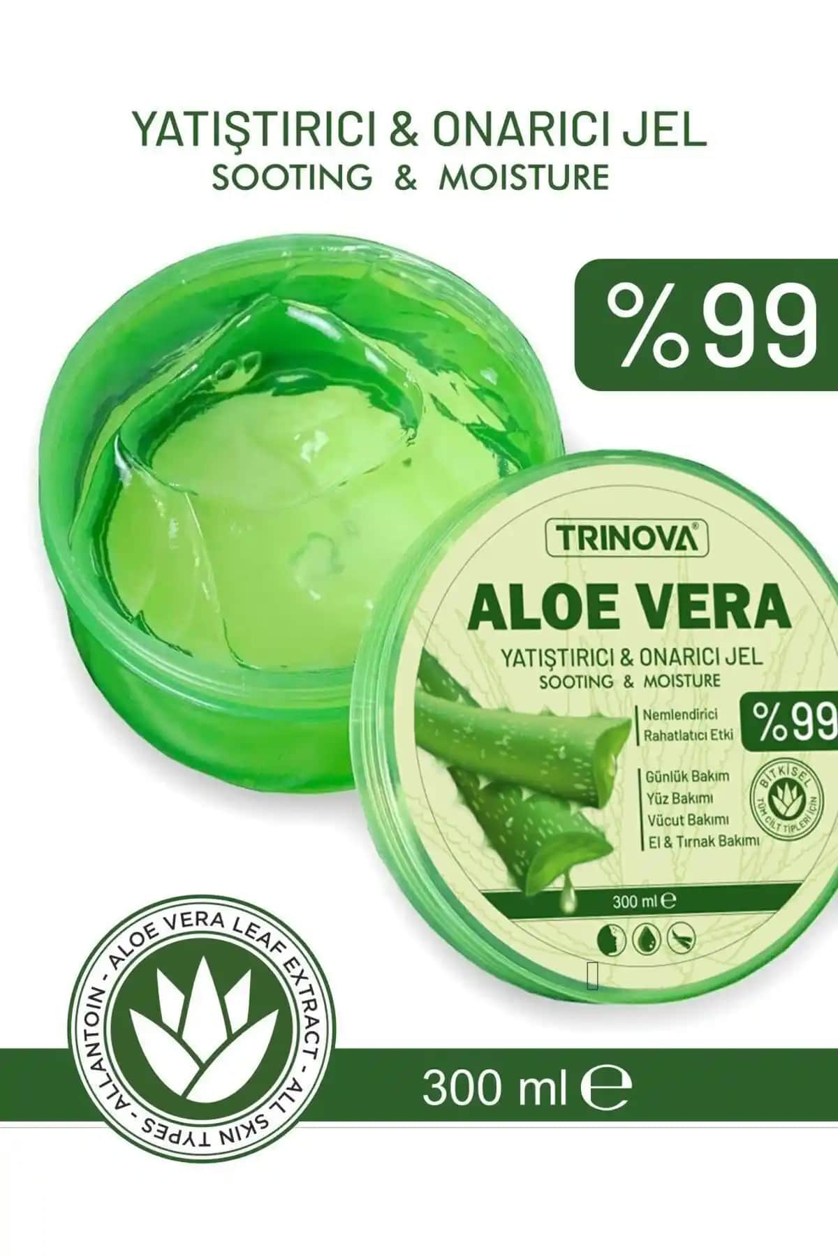 Trinova Aloe Vera Nemlendirici Jel: Hassas ve kuru ciltler için doğal ve etkili bakım çözümü