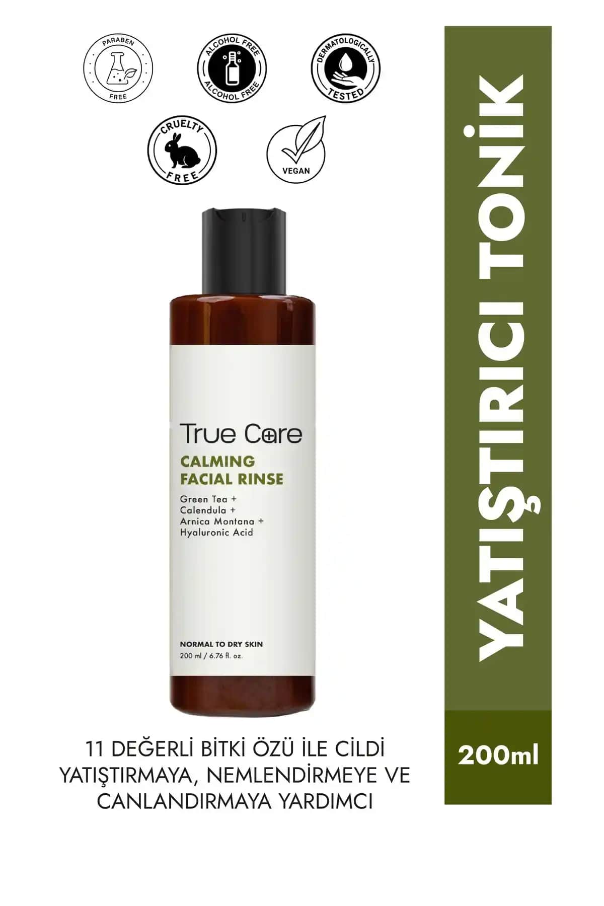 True Care Calendula ve Yeşilçay İçeren Günlük Nemlendirici ve Yatıştırıcı Tonik