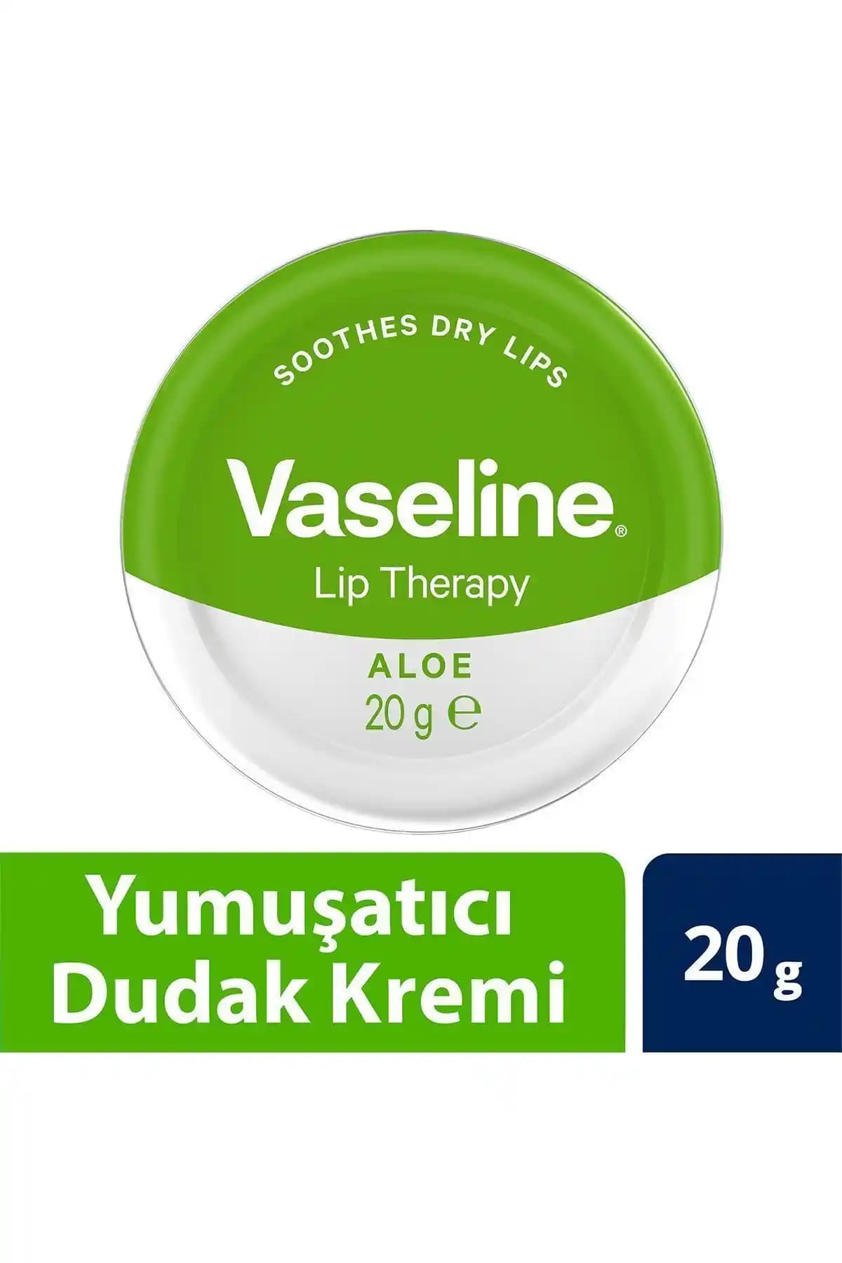 Vaseline Dudak Kremi Lip Therapy Aloe Vera ile kuru ve çatlak dudaklara etkili bakım