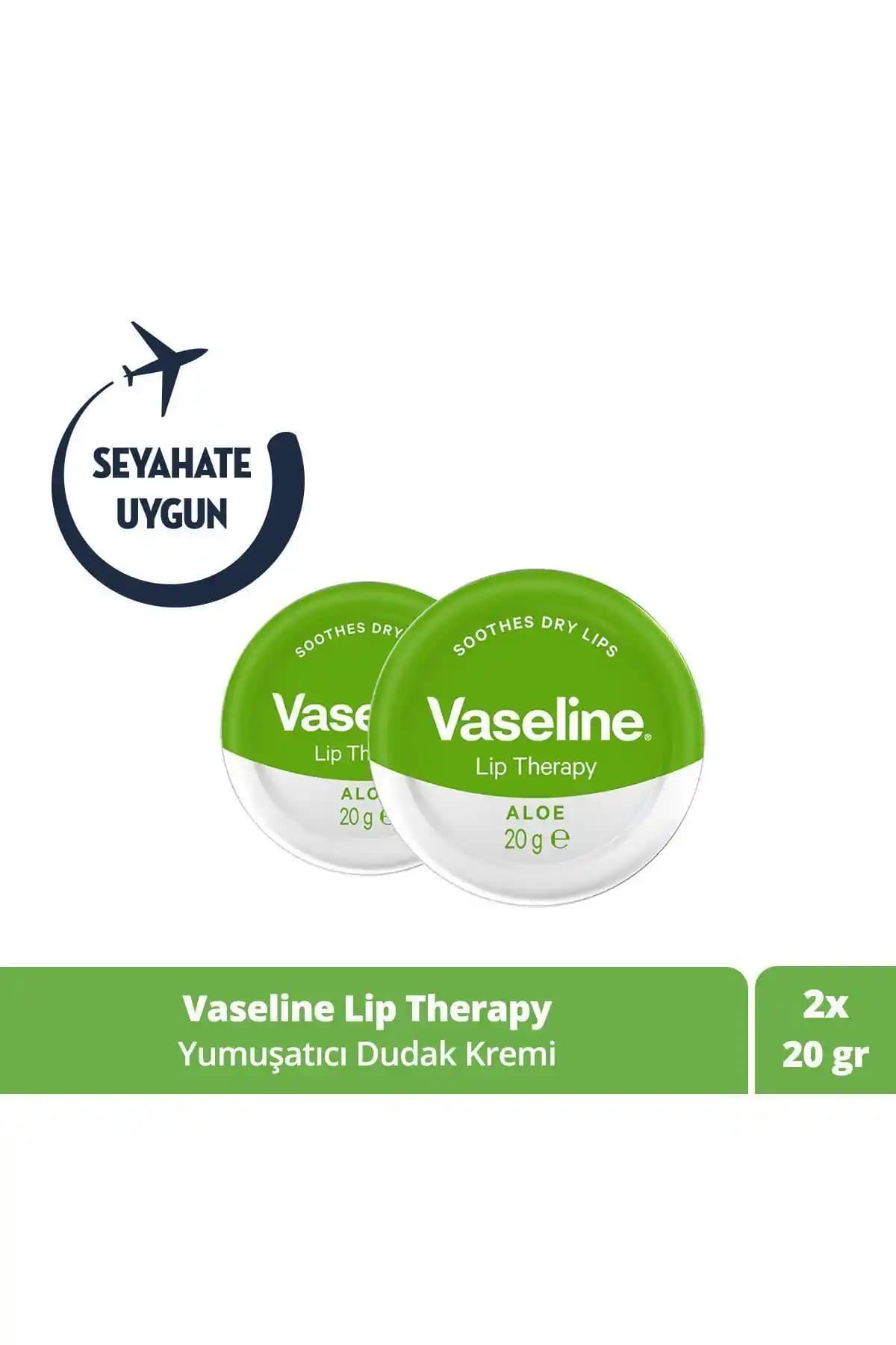Vaseline Lip Therapy Aloe Vera Özlü Dudak Bakım Kremi 16-30 ml uzun süreli nemlendirme