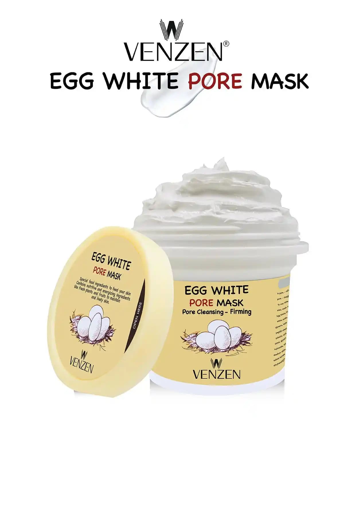 Venzen Yumurta Akı Maskesi: Gözenek Sıkılaştırıcı ve Siyah Nokta Azaltıcı Doğal Çözüm