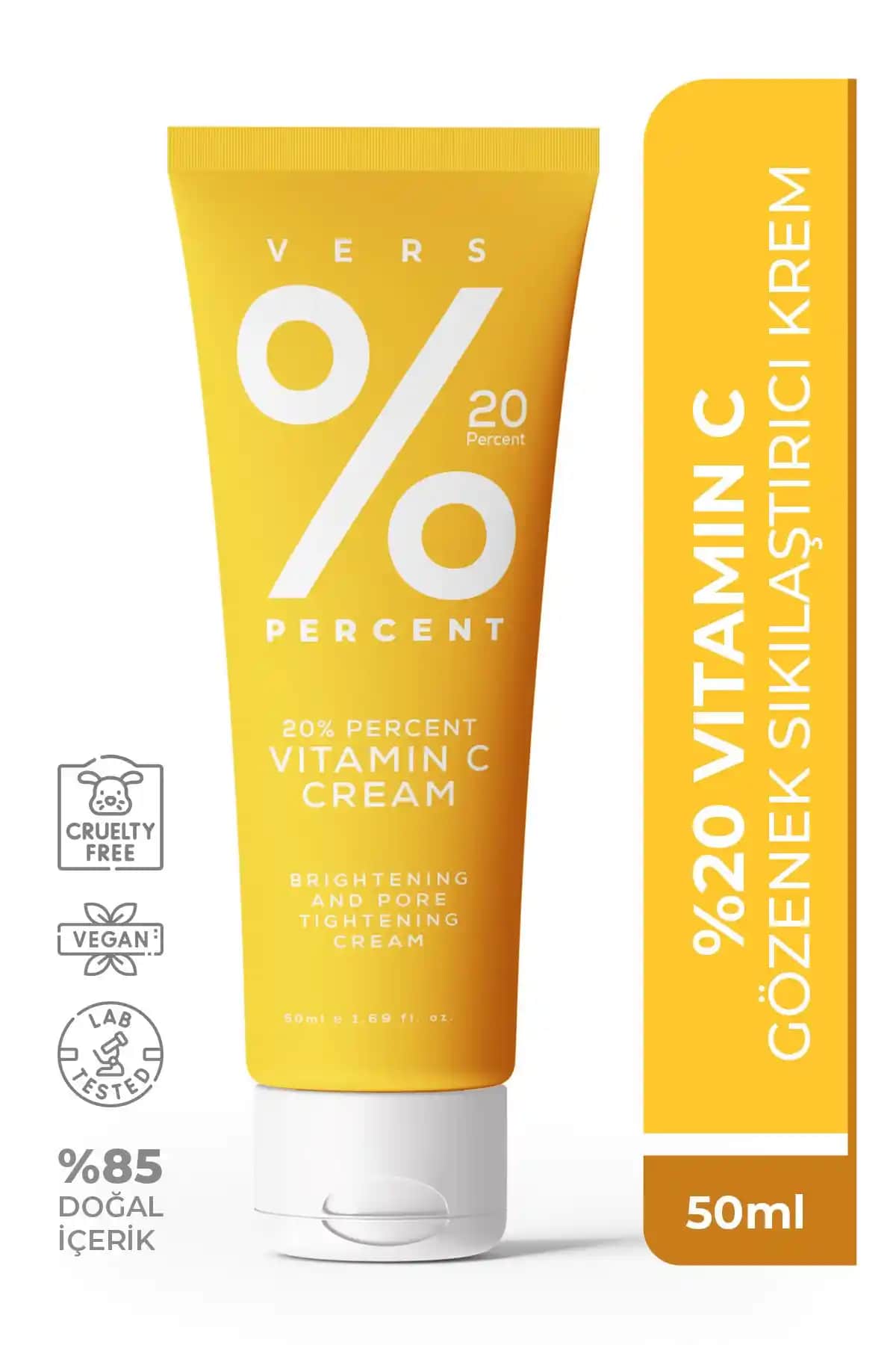 Vers Percent Ay<span>dı</span>nlatıcı ve Gözenek Sıkılaştırıcı Krem: Cilt Sağlığı ve Parlaklık Artışı