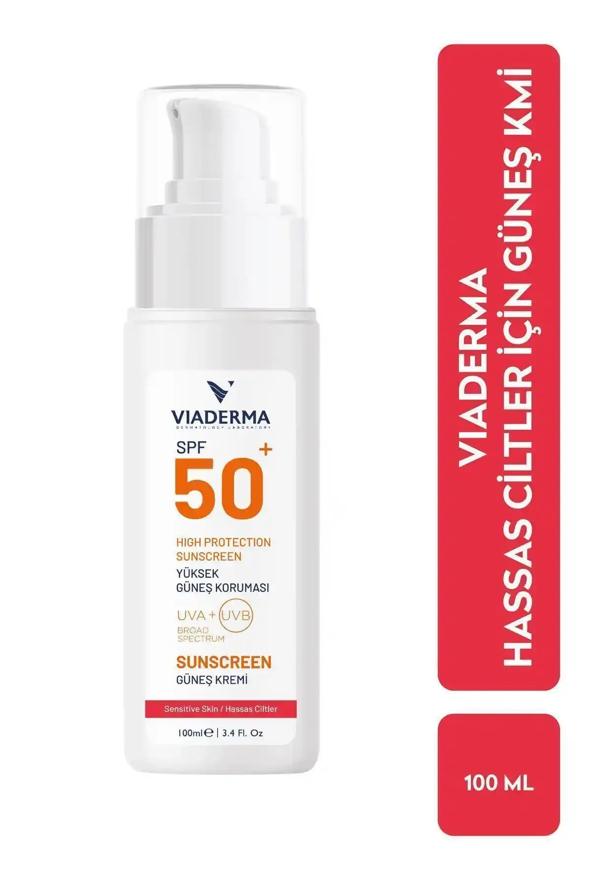 Viaderma SPF 50+ Hassas ve Kuru Ciltler İçin Yüksek Koruma Sağlayan Güneş Kremi