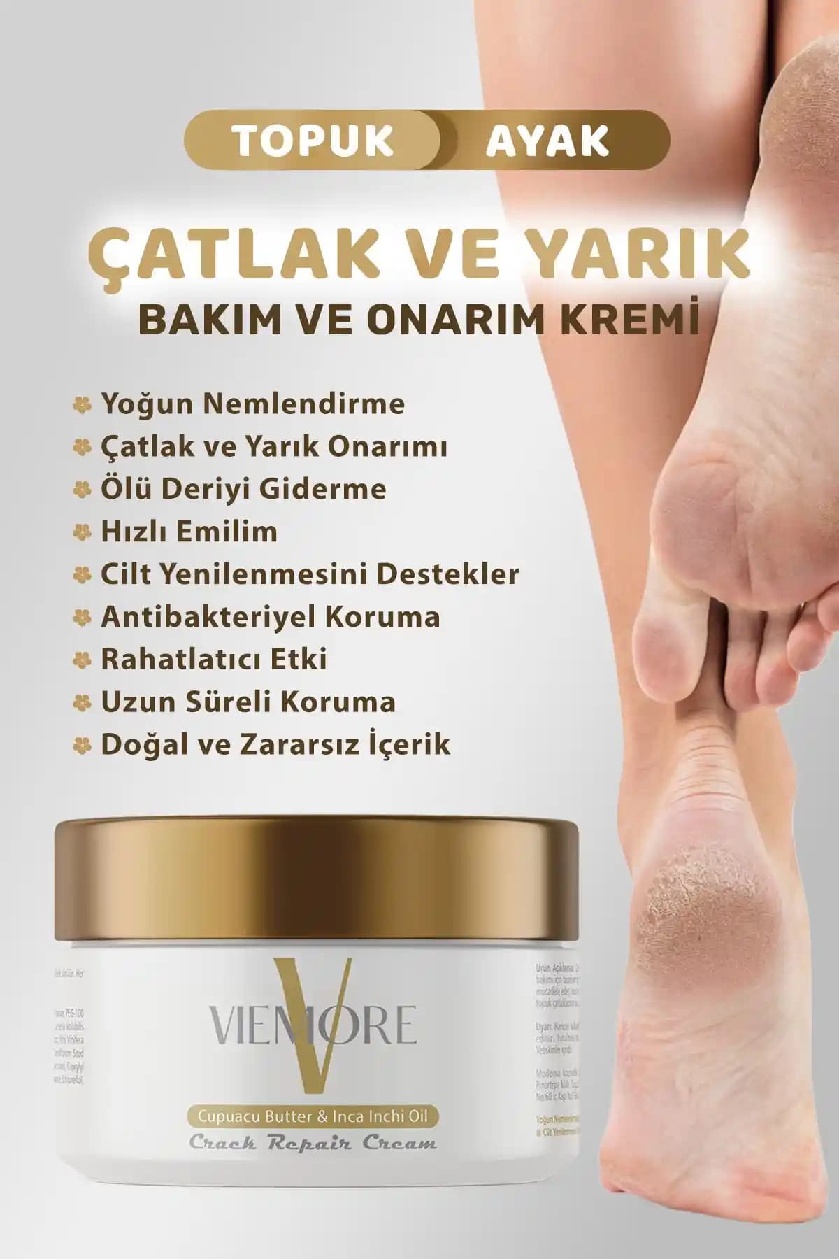 Viemore Topuk ve Ayak Çatlak Bakım Kremi: Nemlendirme ve Onarım İçin Güvenilir Çözüm