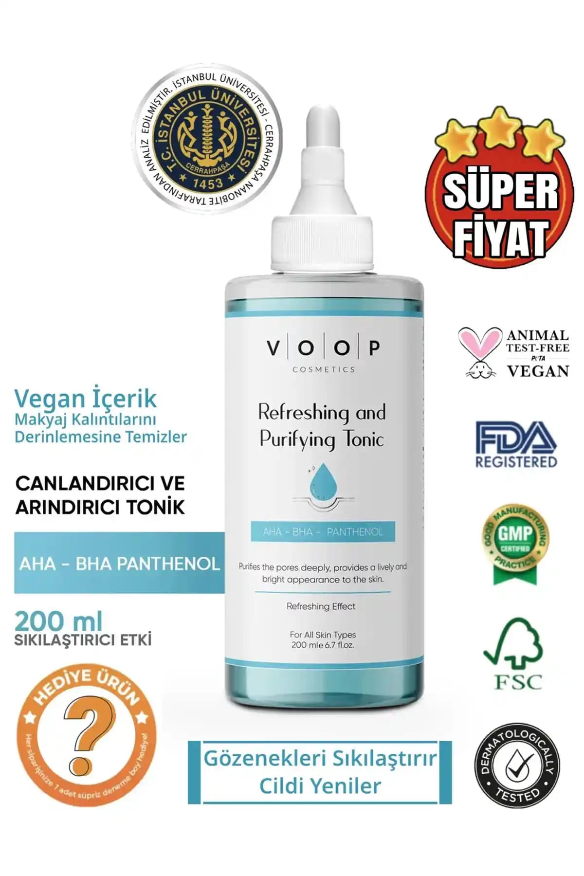 VOOP Canlandırıcı ve Arındırıcı Tonik: Derinlemesine Temizlik ve Parlaklık Sağlayan Cilt Bakım Ürünü