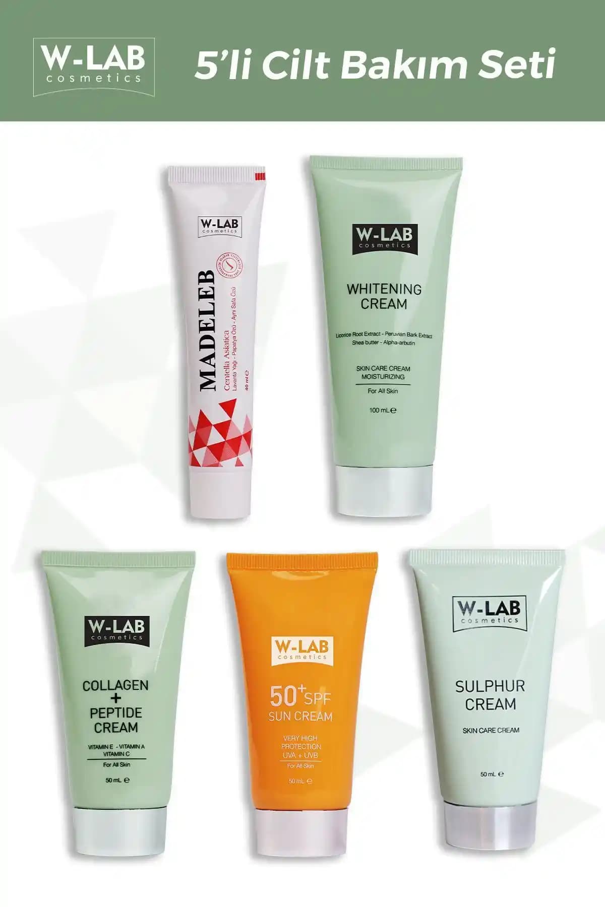 W-Lab Kozmetik 5'li Cilt Bakım Seti: Doğal ve Güvenli Cilt Sağlığı İçin