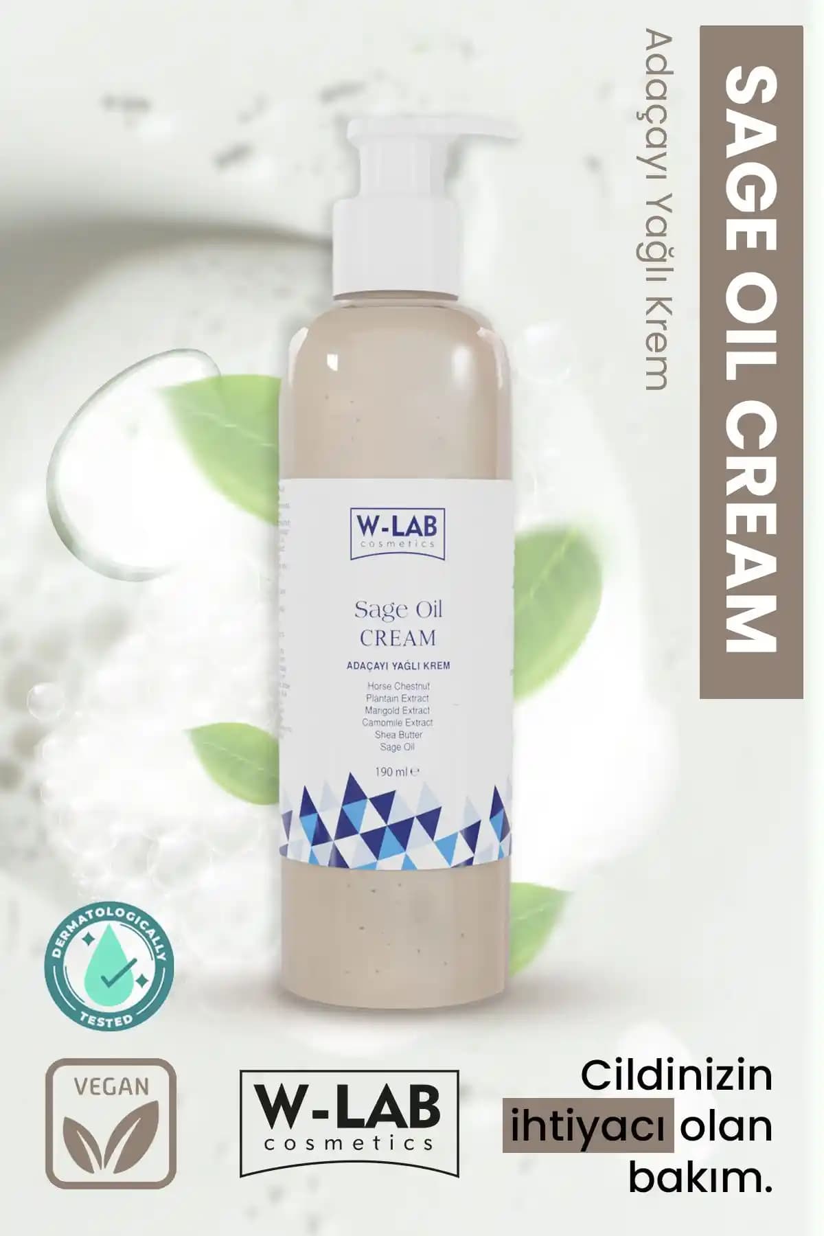 W-Lab Kozmetik Adaçayı Yağlı Varis Kremi Doğal İçeriği ve Faydaları Hakkında Bilgi