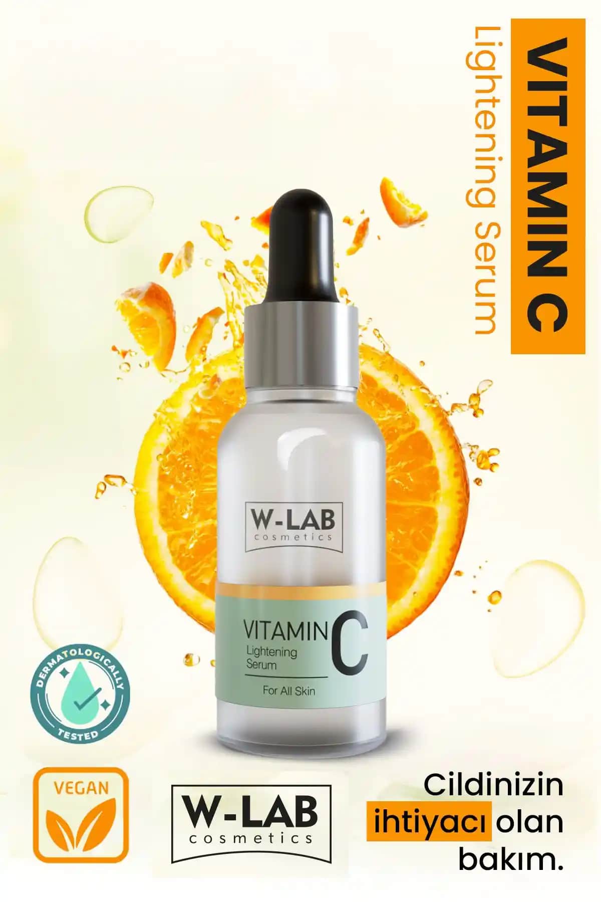 W-Lab Kozmetik Vitamin C Aydınlatıcı Serum ile Parlak ve Genç Cilt Sağlayın