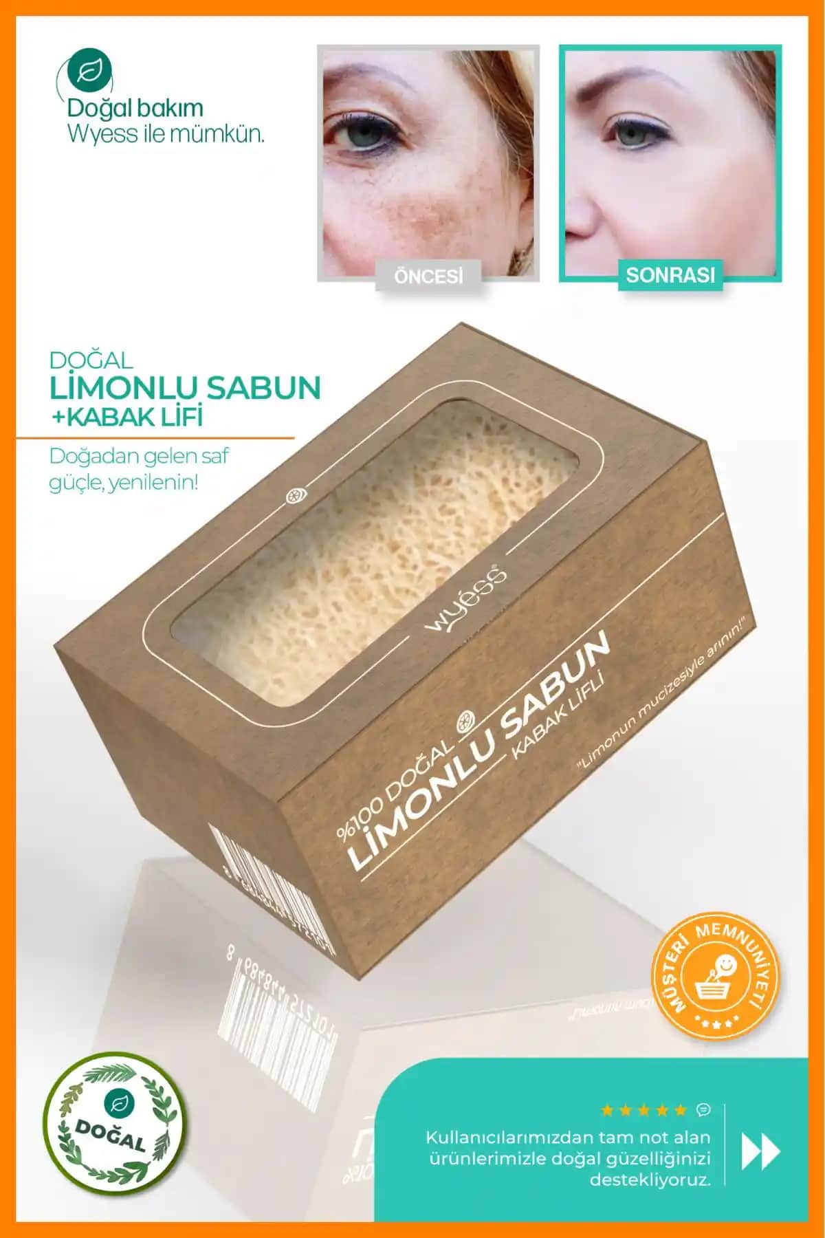 Wyess Doğal Kabak Lifli Limonlu Sabun ile Sağlıklı ve Parlak Cilt Bakımı