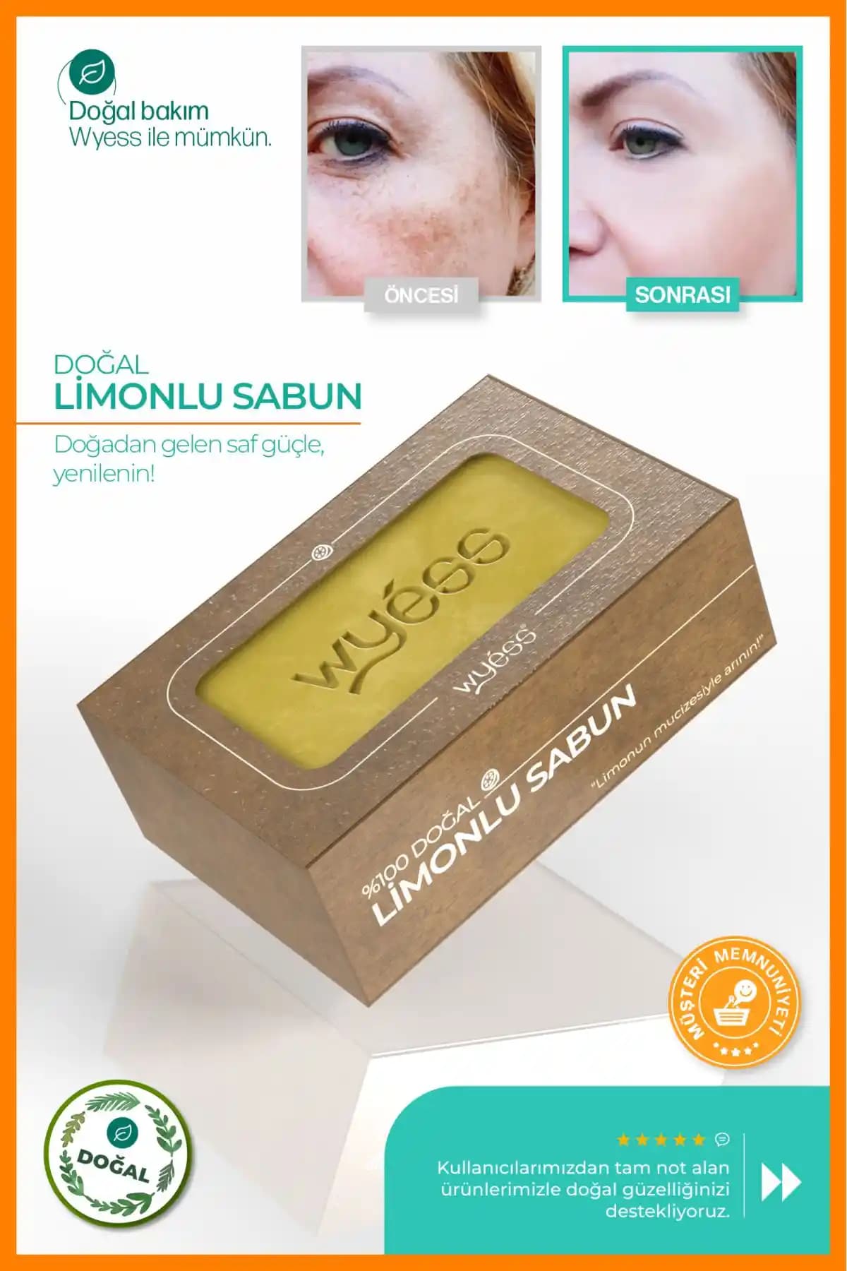 Wyess Doğal Limonlu Sabun: Doğal İçeriklerle Cilt Temizliği ve Ferahlık Sağlar