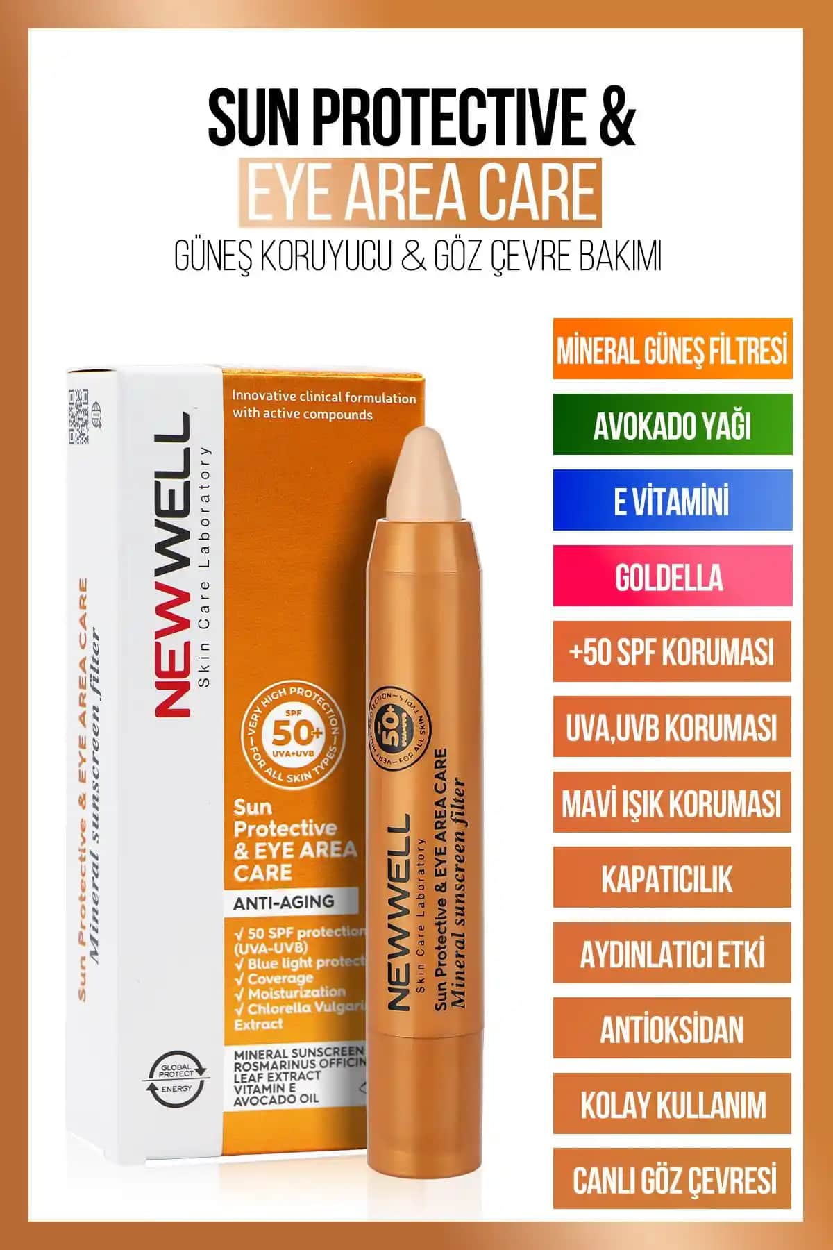 Yeni Well Güneş Koruyucu Göz Çevresi Concealer Kremi: Yüksek SPF ve Etkili Kapatıcılık