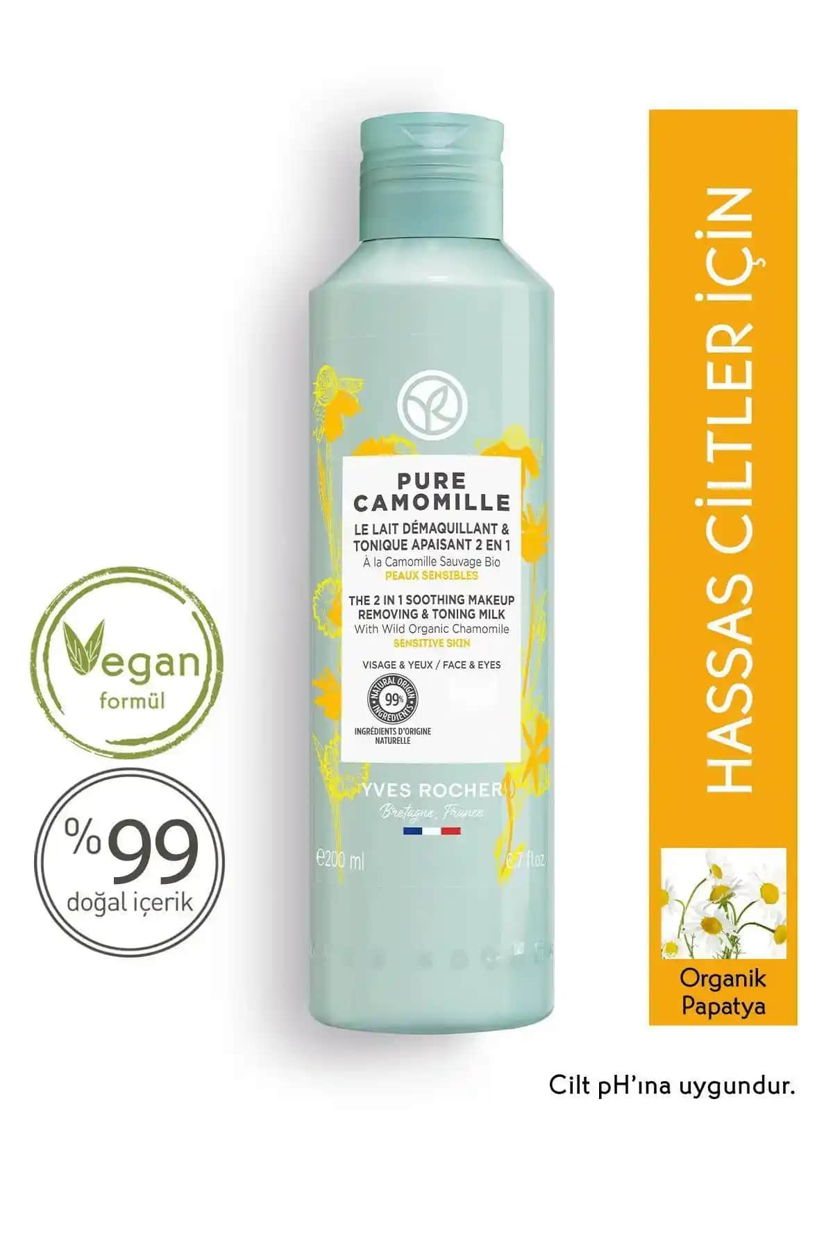 Yves Rocher Hassas Ciltler İçin Organik Papatya Tonik Etkili Makyaj Temizleme Sütü