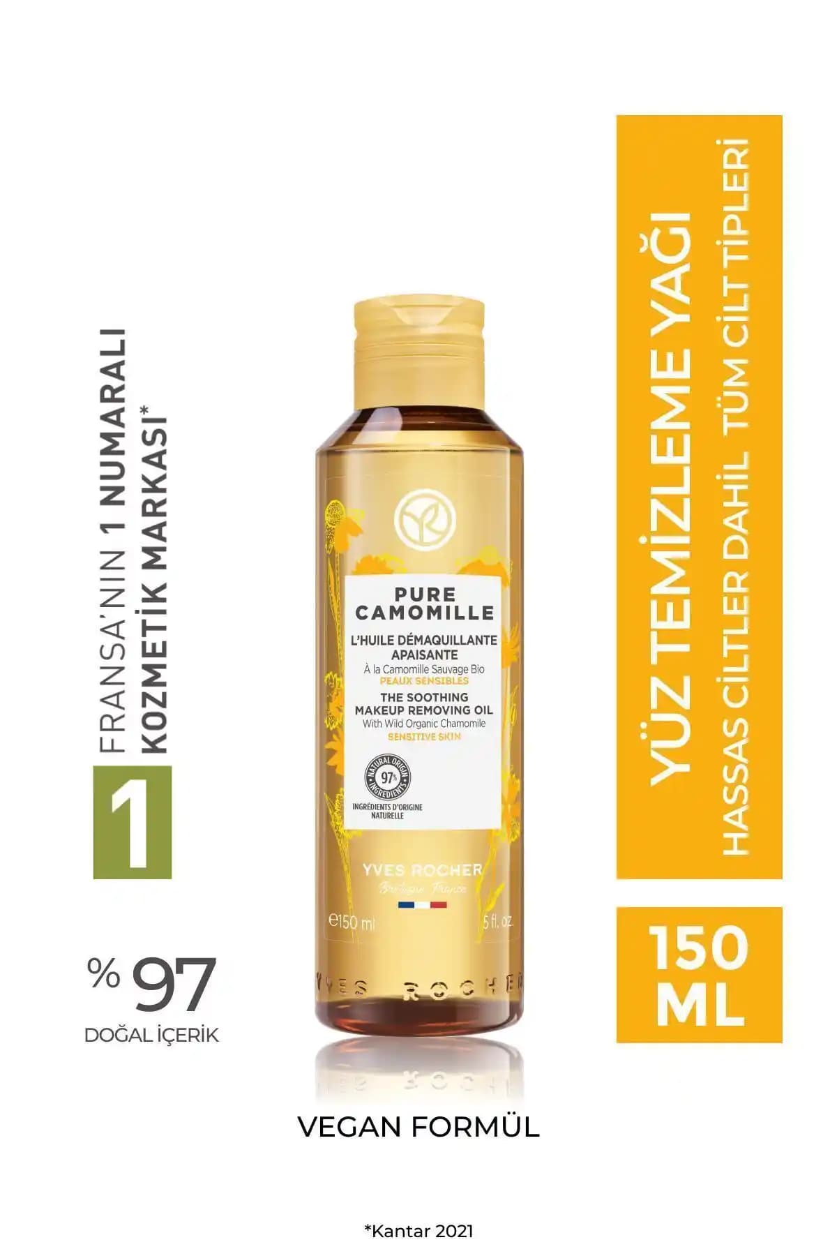 Yves Rocher Hassas Ciltler İçin Organik Papatya Yağı Doğal Temizlik ve Yatıştırıcı Özellikleri